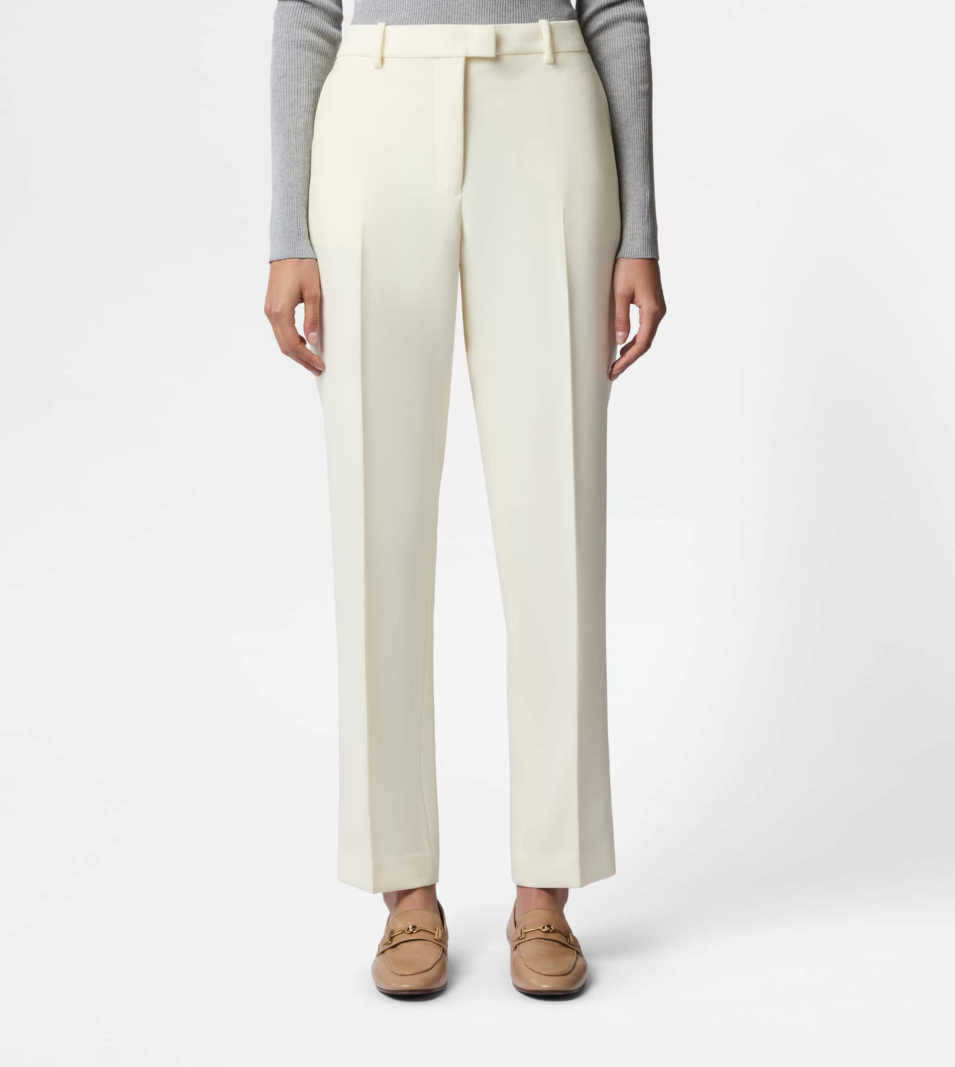 PANTS IN WOOL - WHITE - 2