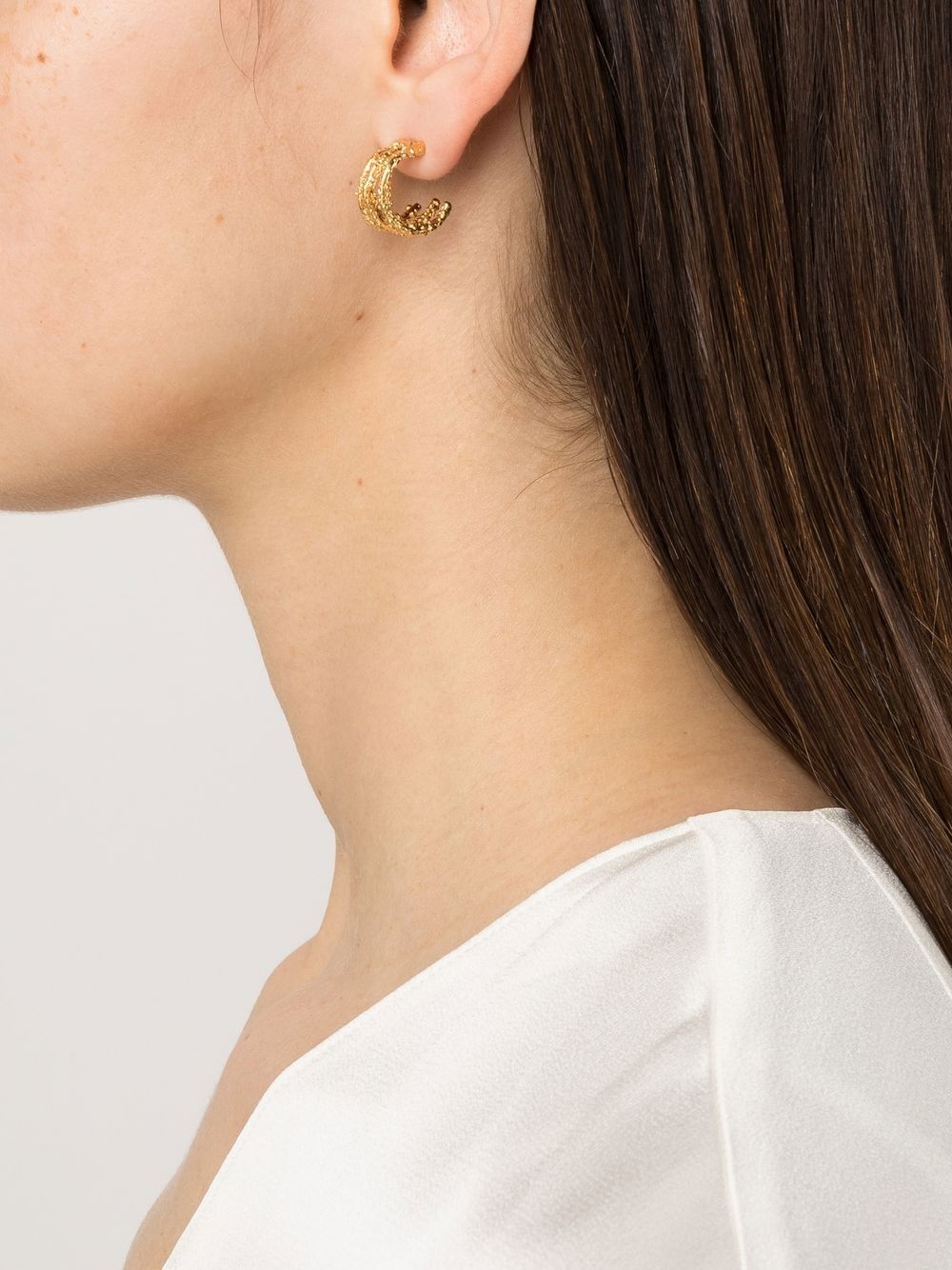 The Single Crumbling gold-plated earring - 2
