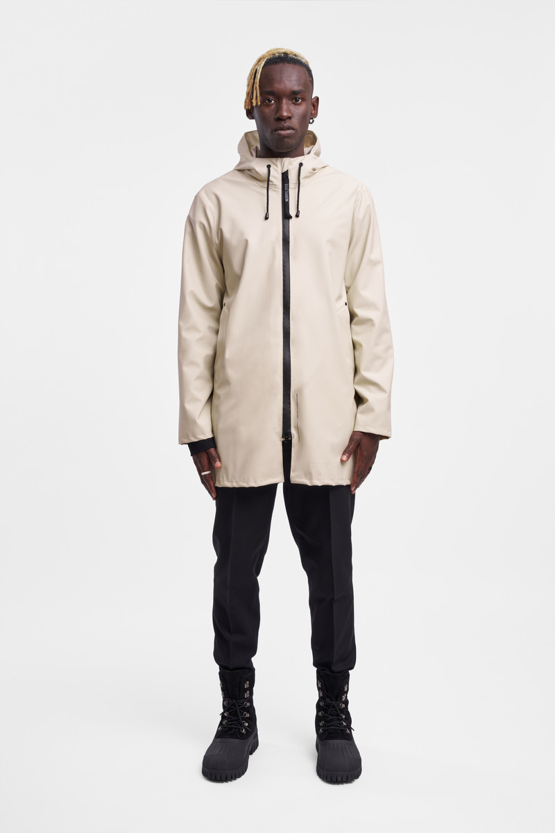 Stutterheim Stockholm Lightweight Zip Raincoat Oyster outlook