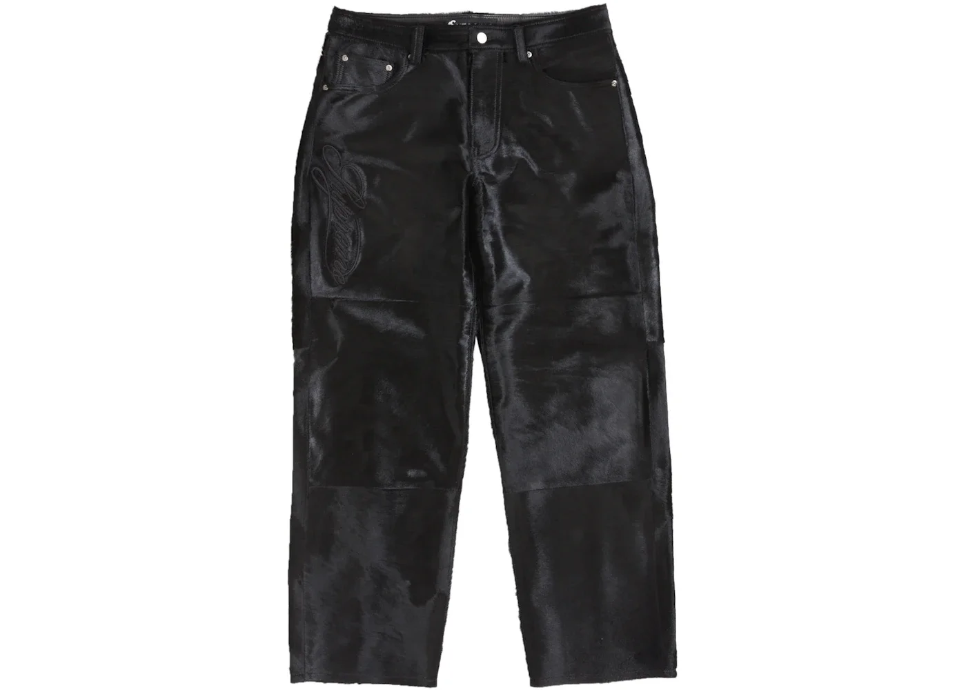 Supreme Ponyhair Loose Fit 5-Pocket Jean Black - 1