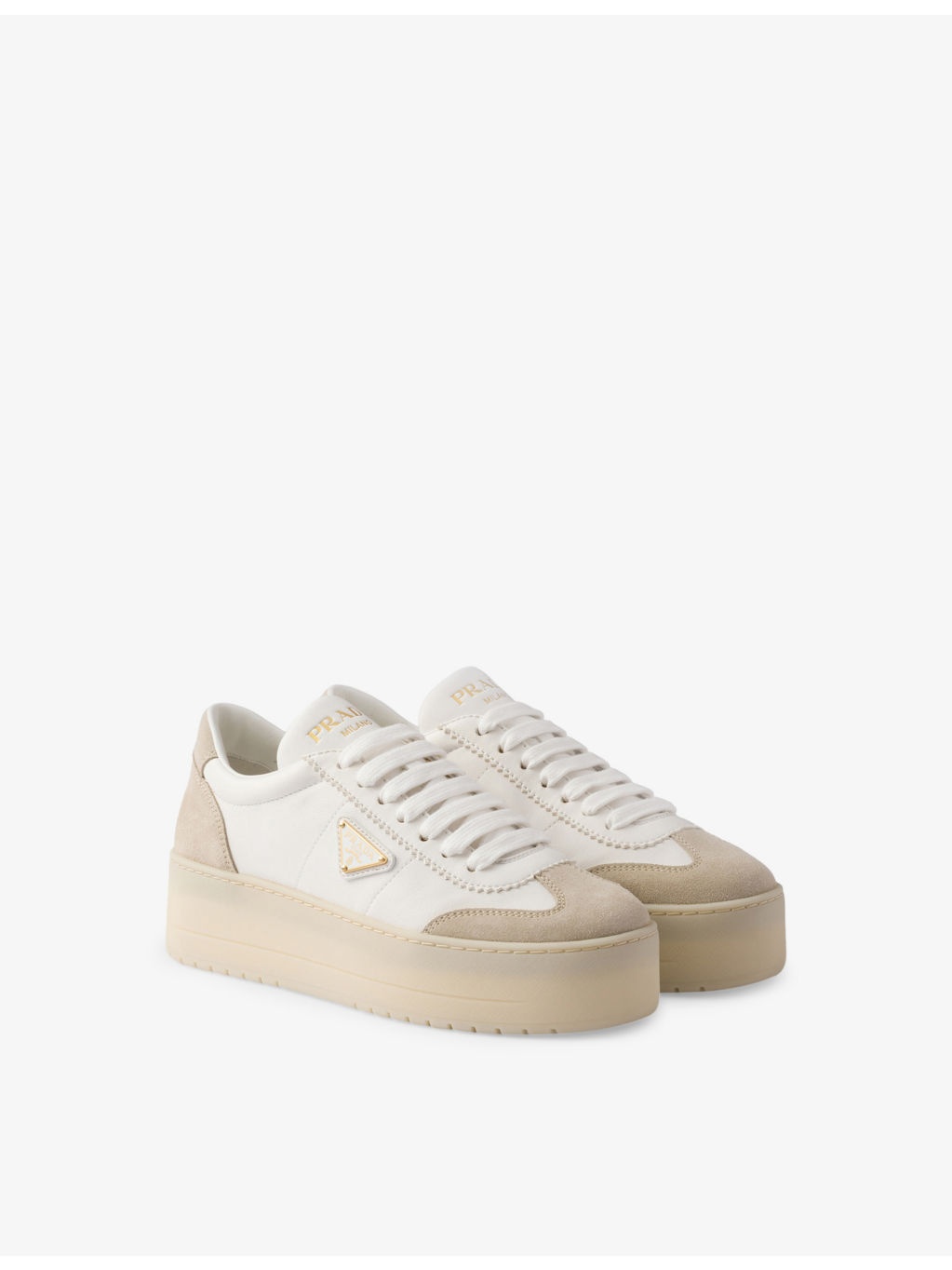 Downtown Bold Leather and Suede Low-Top Trainers - 3