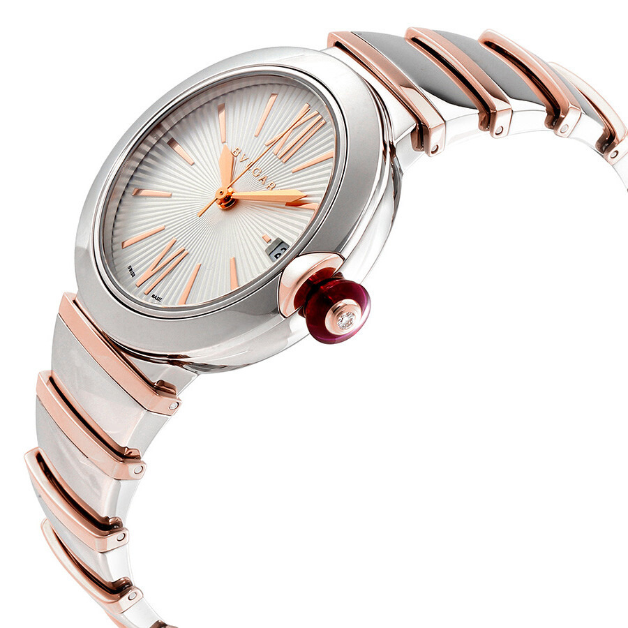 Pre-owned Bvlgari Lvcea Silver Opaline Dial Ladies Watch 102385 - 2