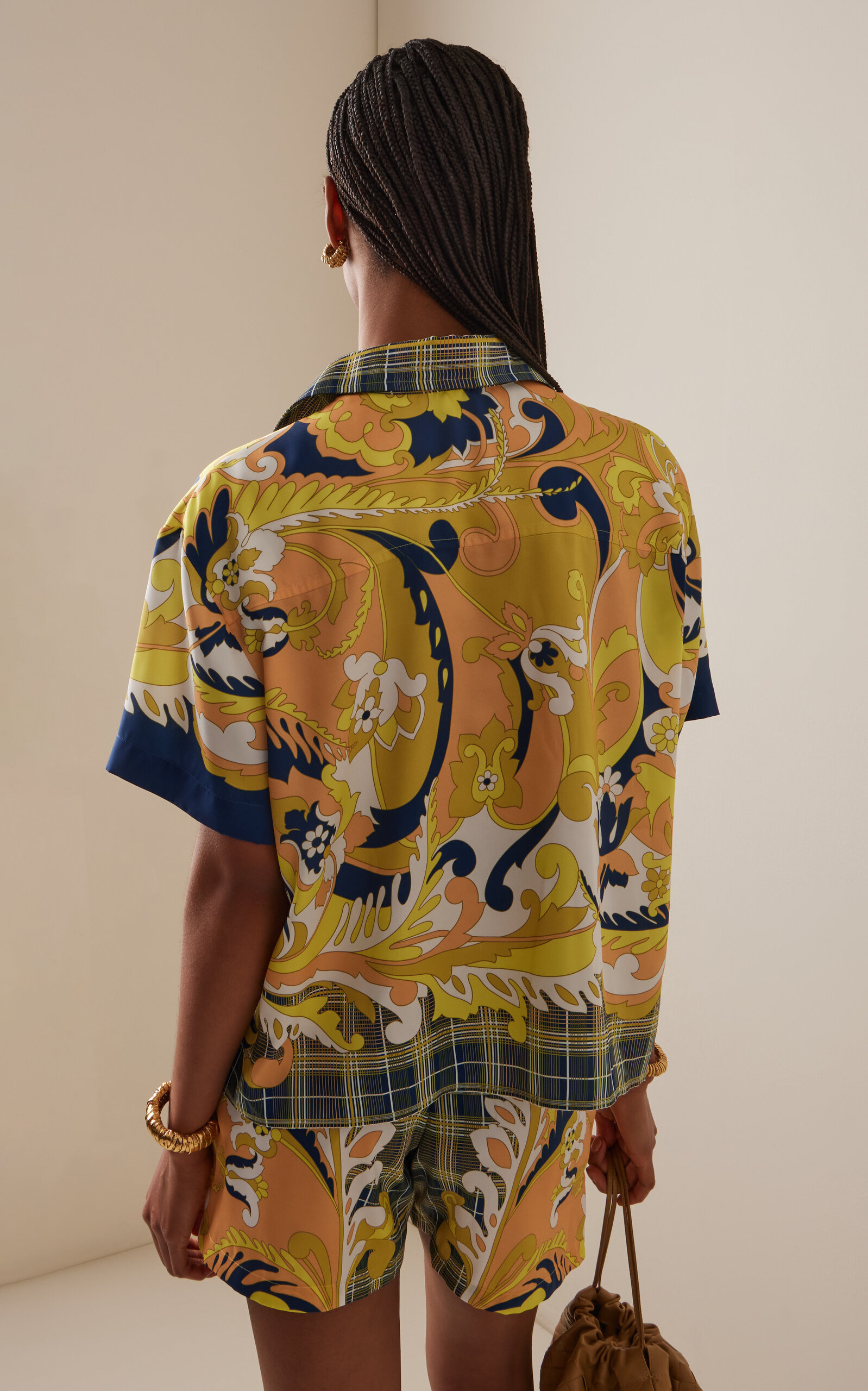 Exclusive Riviera Printed Silk-Twill Top print - 4