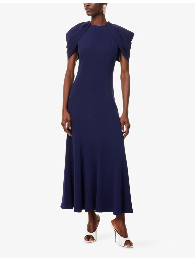 ROLAND MOURET Cape Sleeveless Woven Maxi Dress outlook