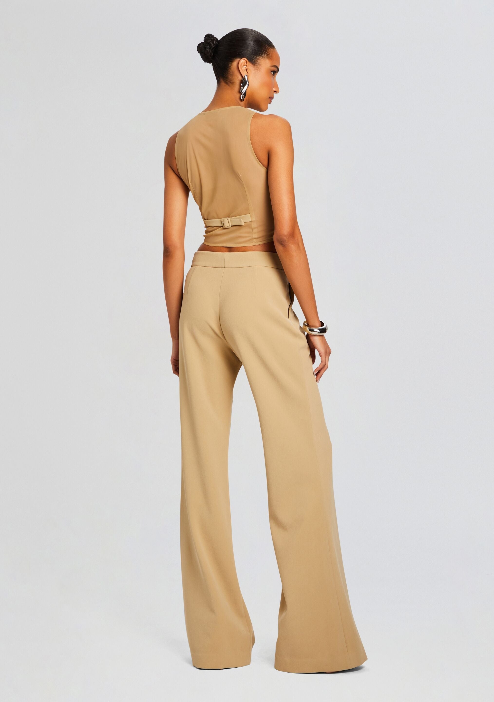 PIN TUCK PALAZZO PANTS - 4
