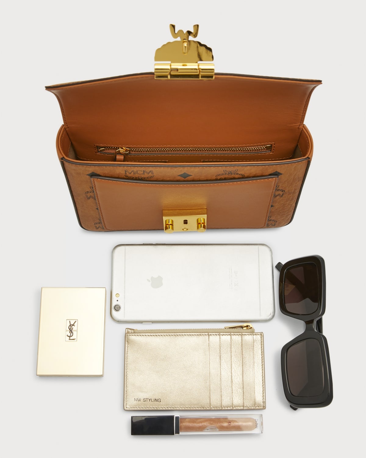 Millie Visetos Logo Leather Crossbody Bag - 9