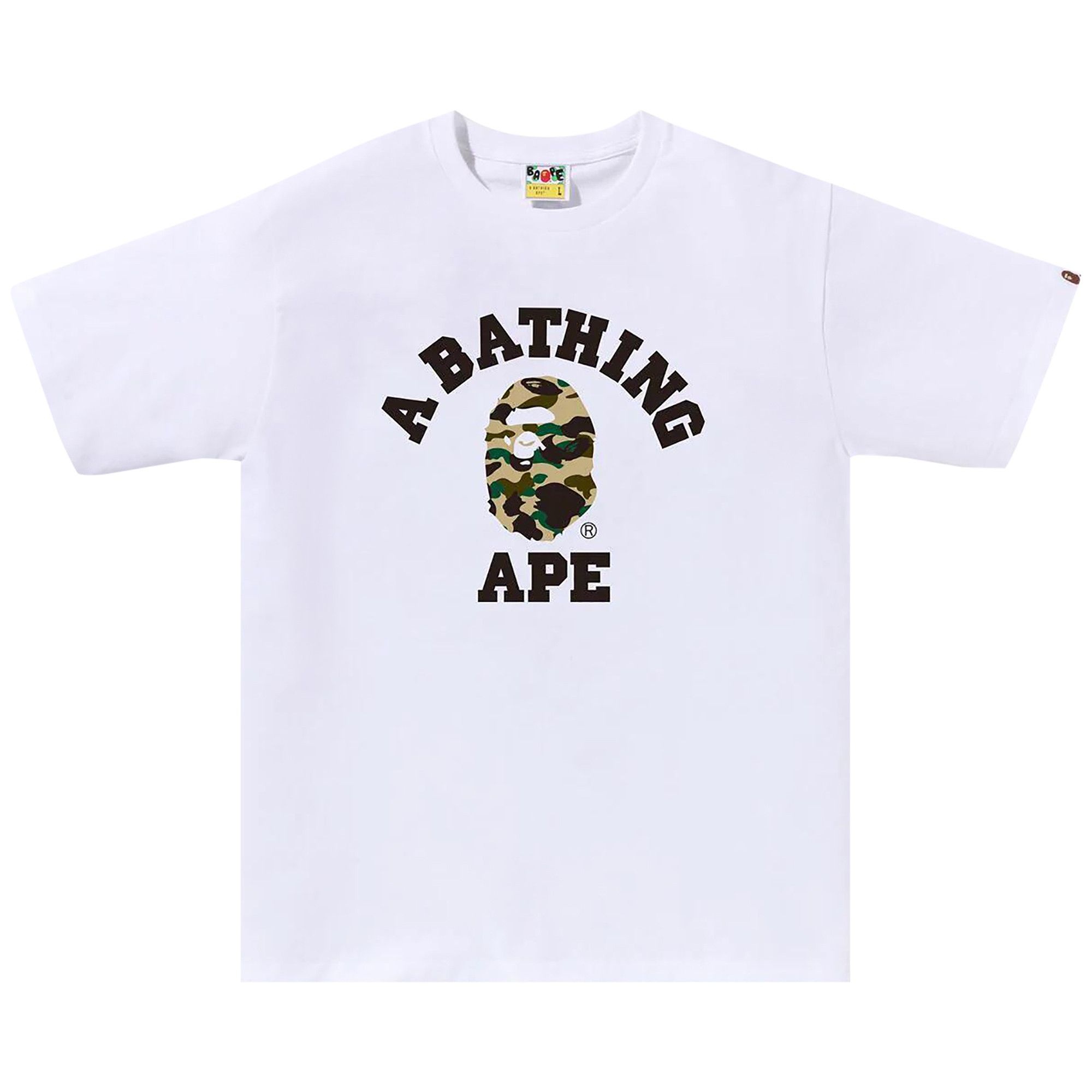 BAPE 1st Camo College Tee 'White/Yellow' - 1