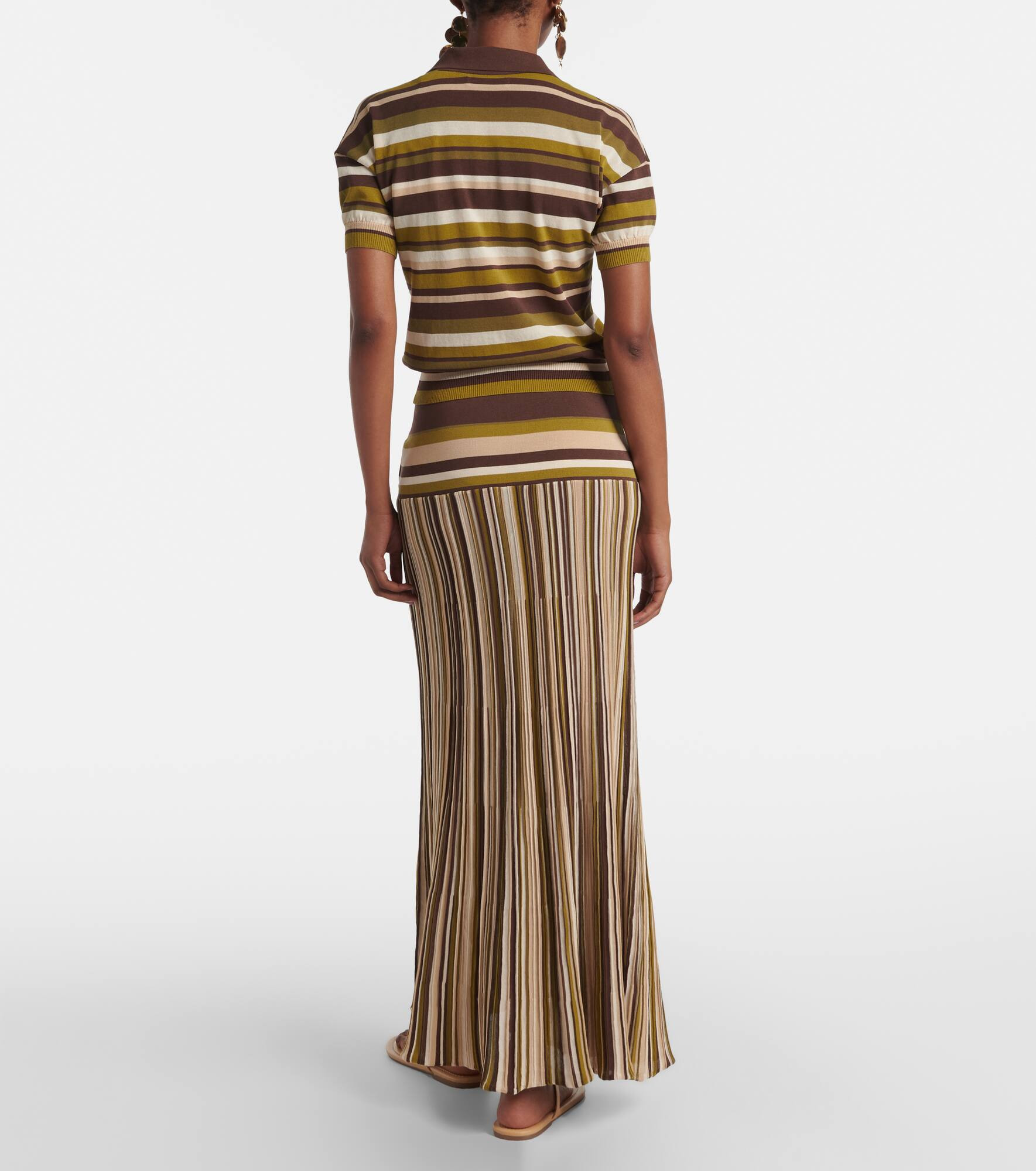 Striped cotton-blend polo shirt - 3