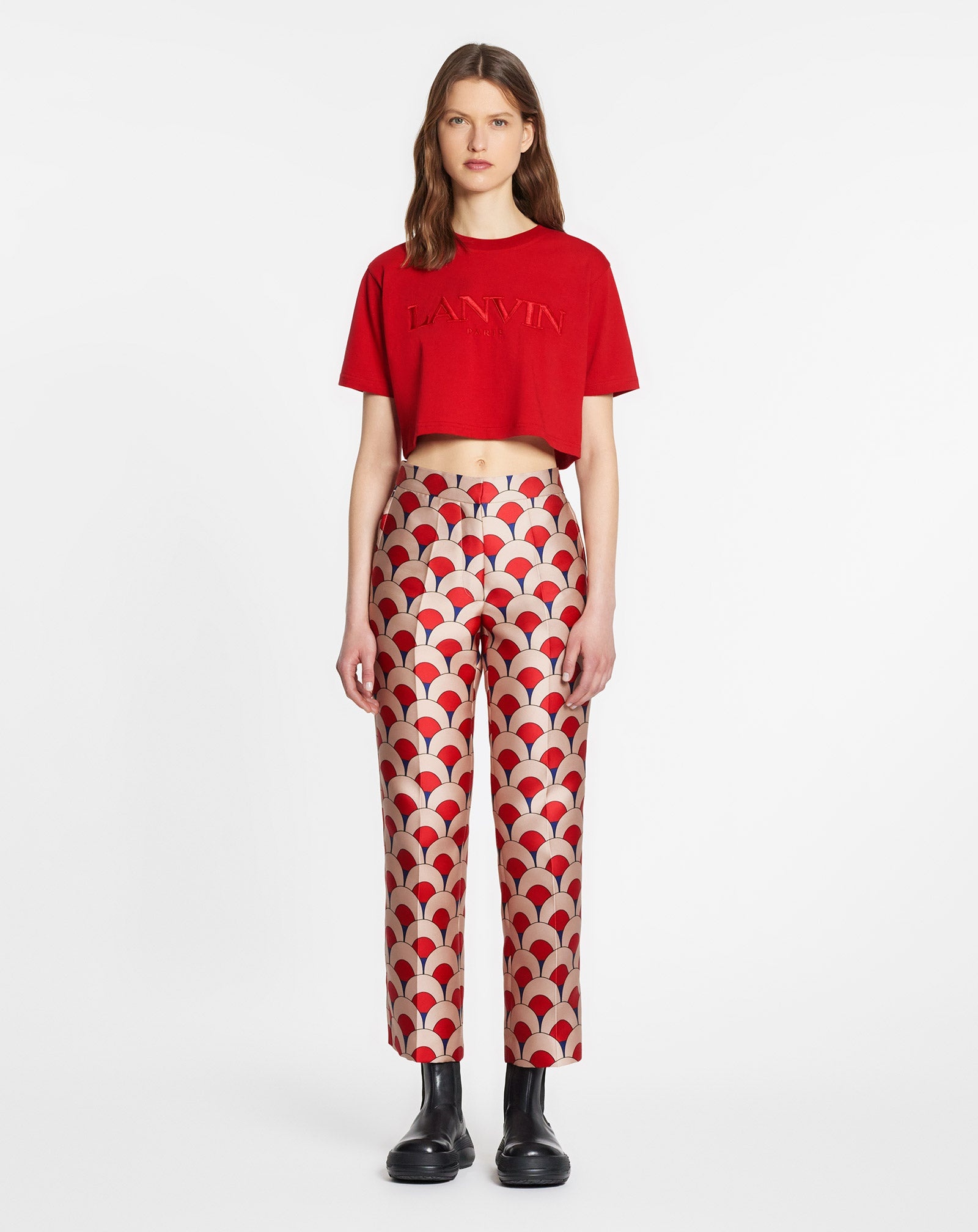 SHORT T-SHIRT WITH LANVIN PARIS EMBROIDERY - 2