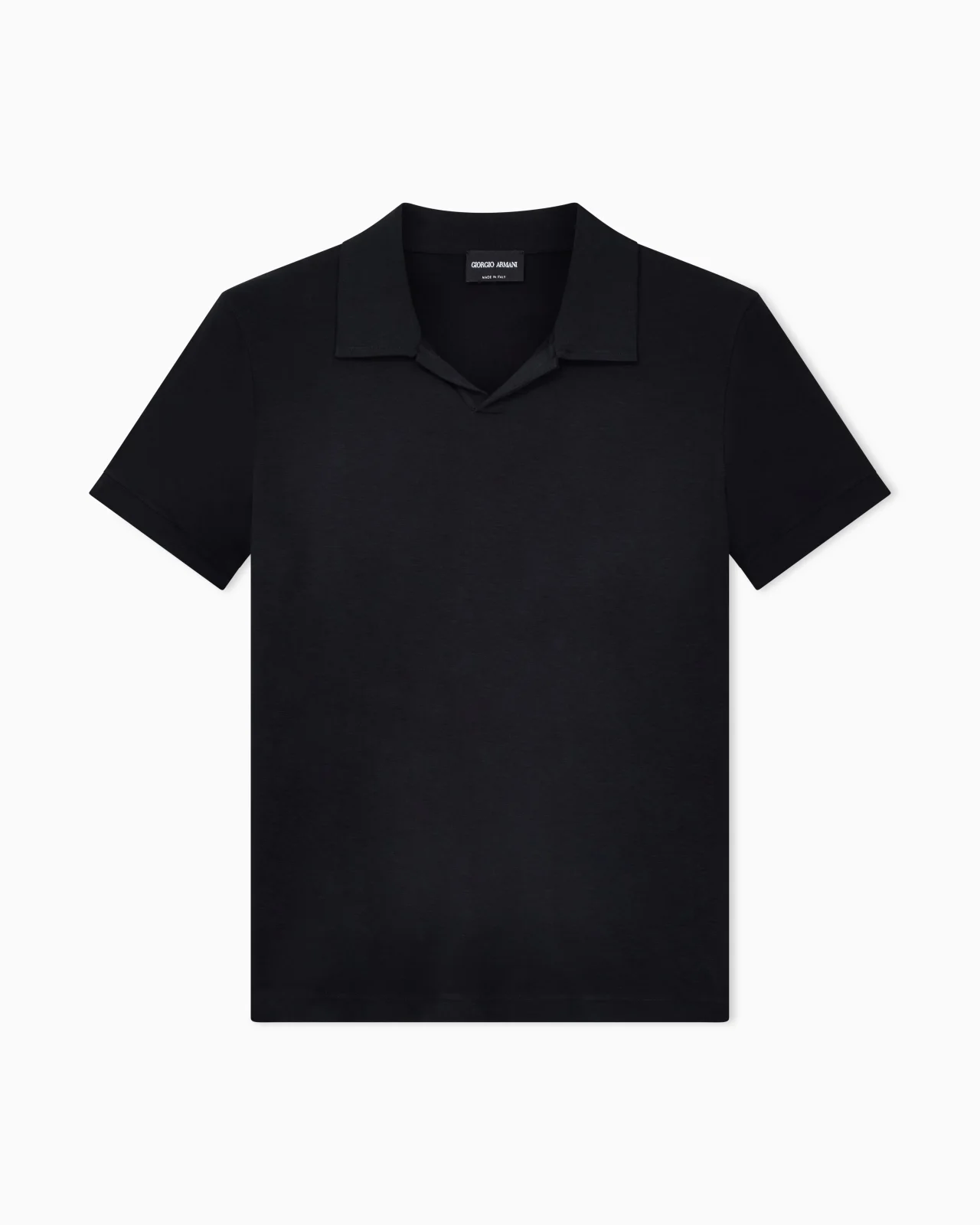Stretch viscose jersey short-sleeved polo shirt - 1