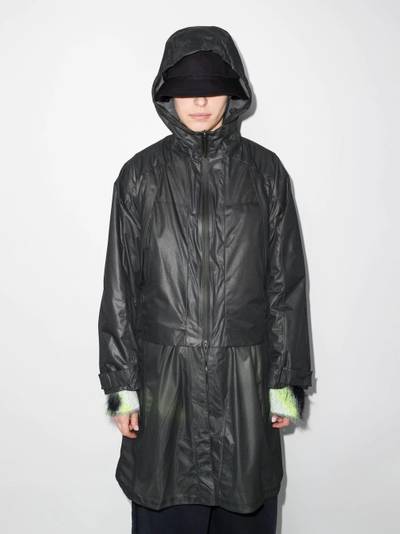 Y-3 hooded midi raincoat outlook