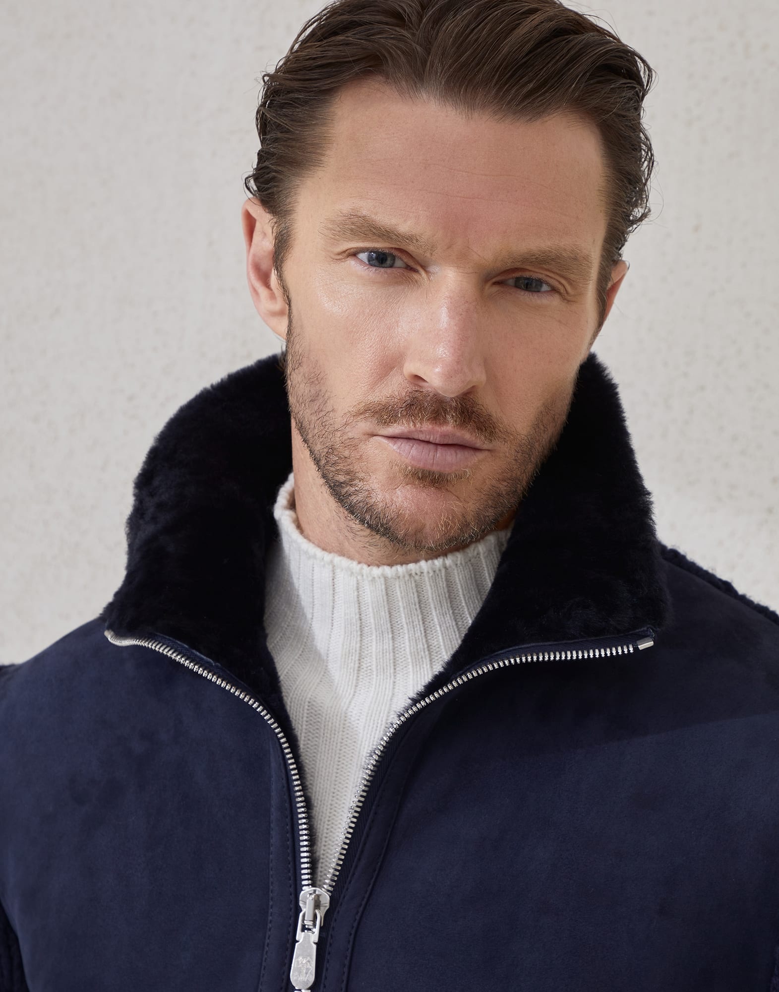 Suede shearling and cashmere knit bomber jacket with Thermore® padding - 3