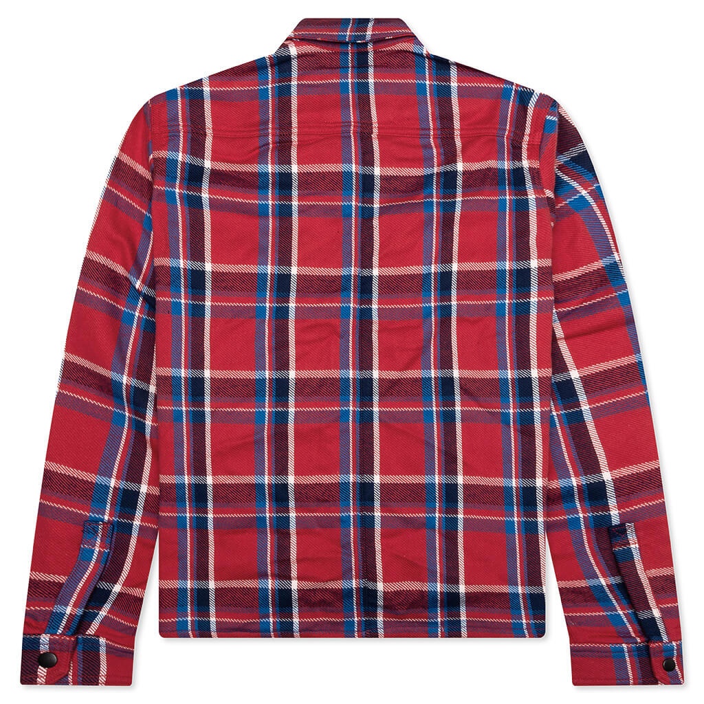 CROPPED OUTERSHIRT - RED PLAID - 2