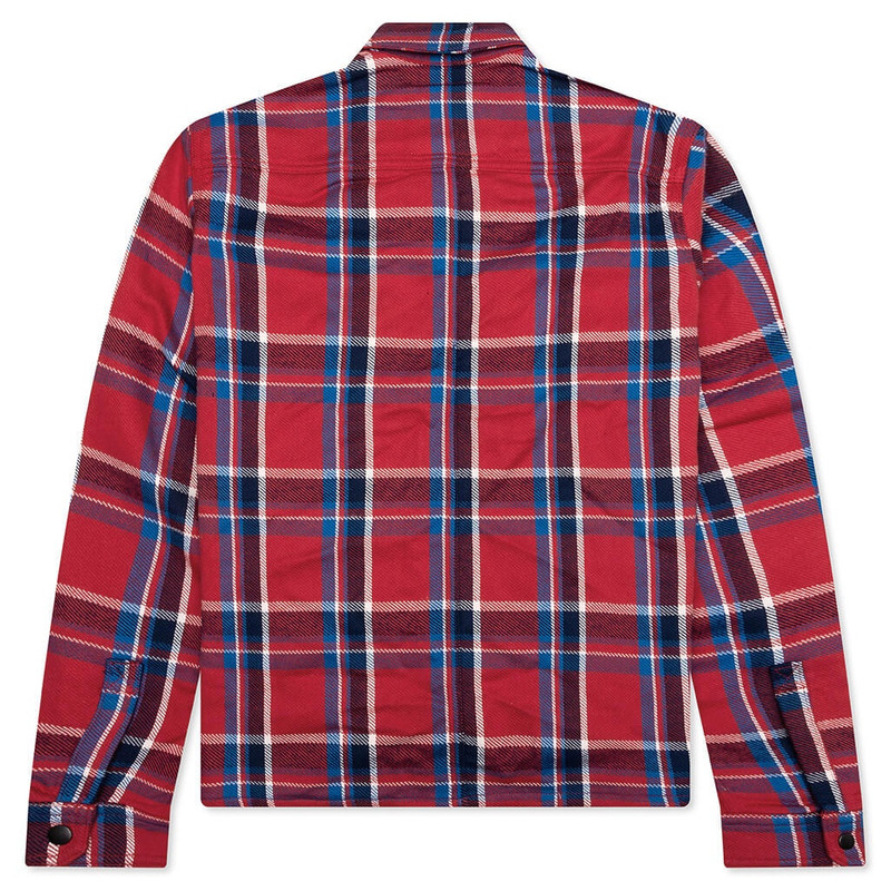 Rick Owens DRKSHDW CROPPED OUTERSHIRT - RED PLAID outlook