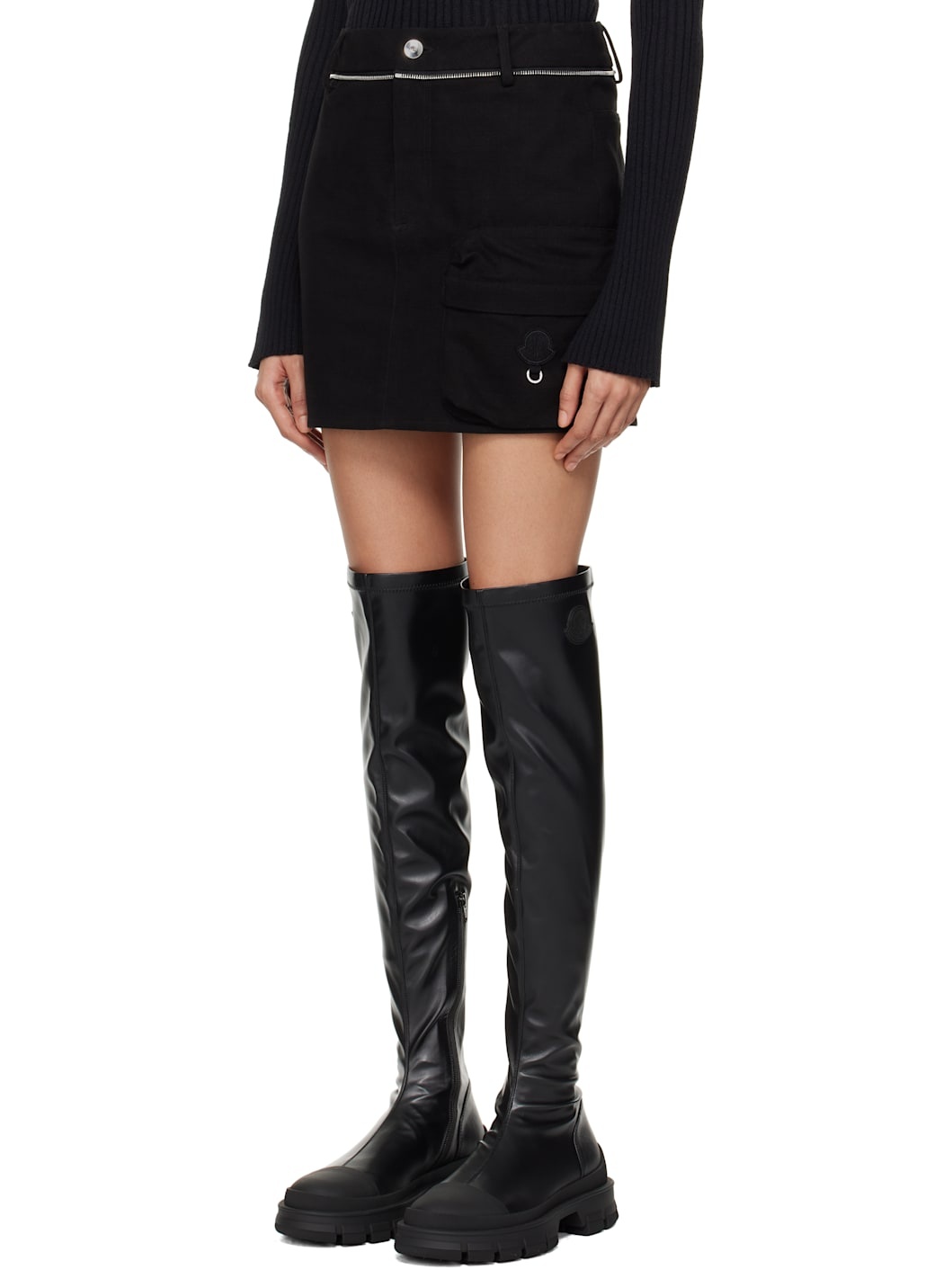 Moncler x Willow Smith Black Canvas Miniskirt - 4
