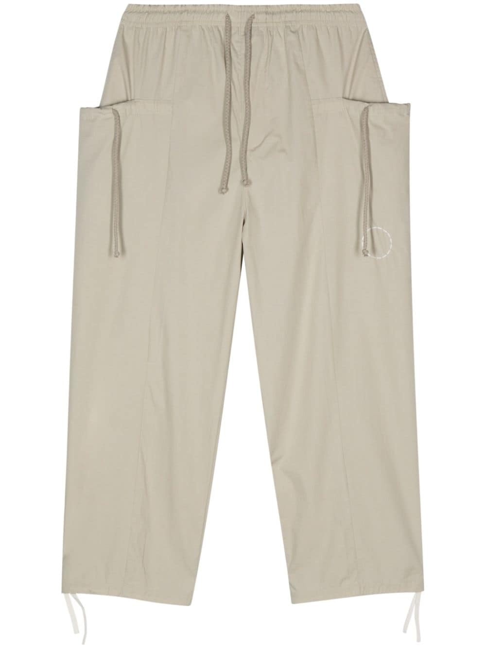 poplin cropped trousers - 1