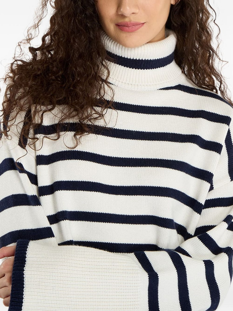 stripe-pattern roll-neck sweater 4