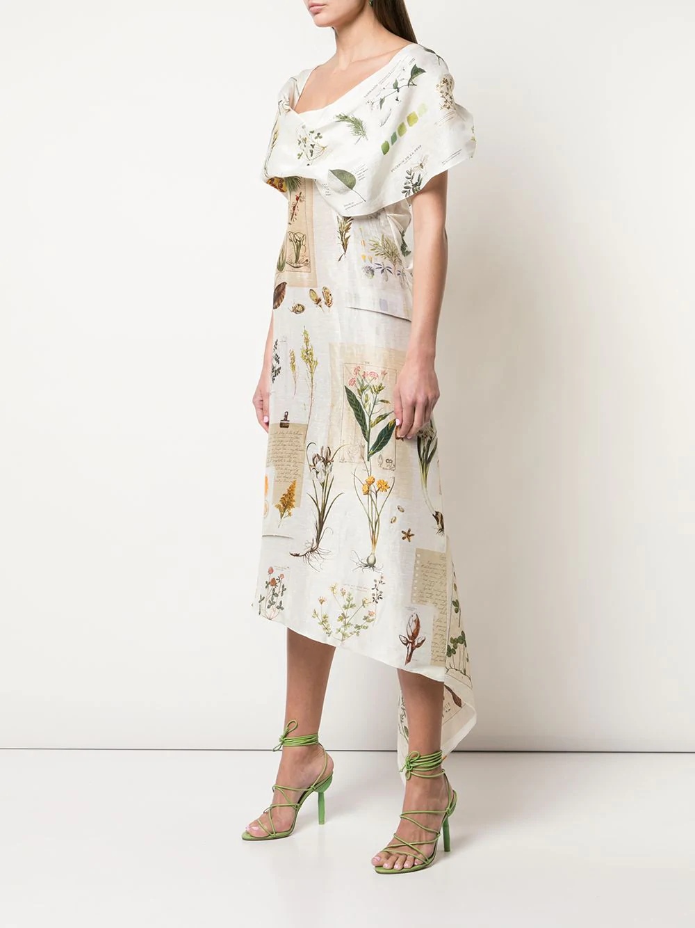 botanical journal patchwork-print dress - 3