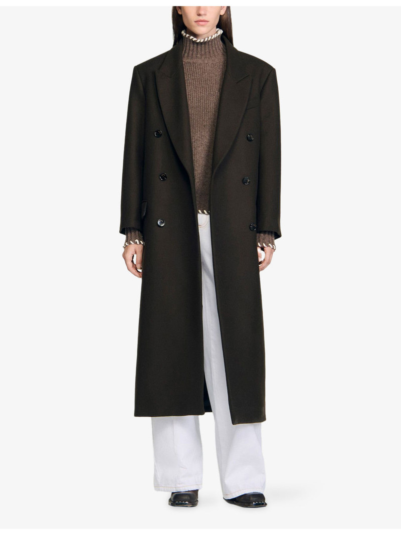 Sandro Straight Double-Breasted Wool-Blend Coat outlook