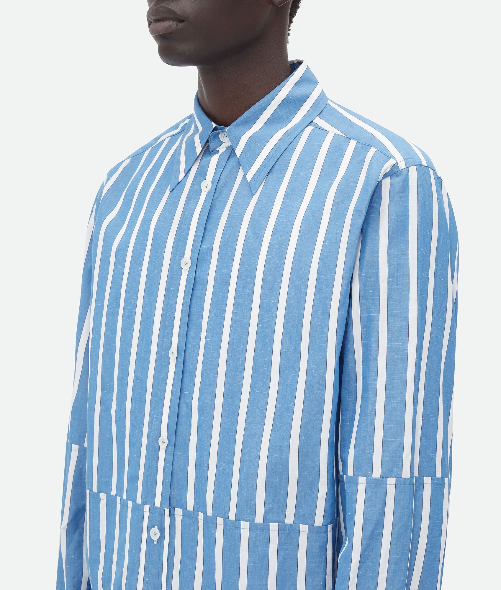 Cotton And Linen Relaxed Striped Shirt - 5