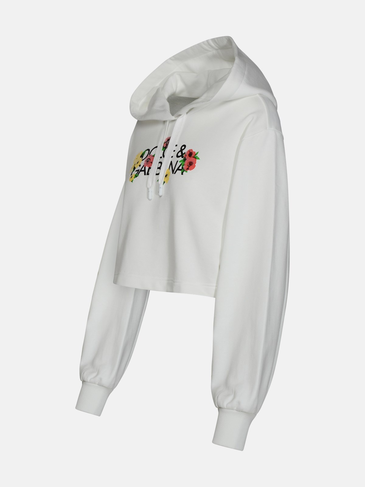 WHITE COTTON SWEATSHIRT - 2