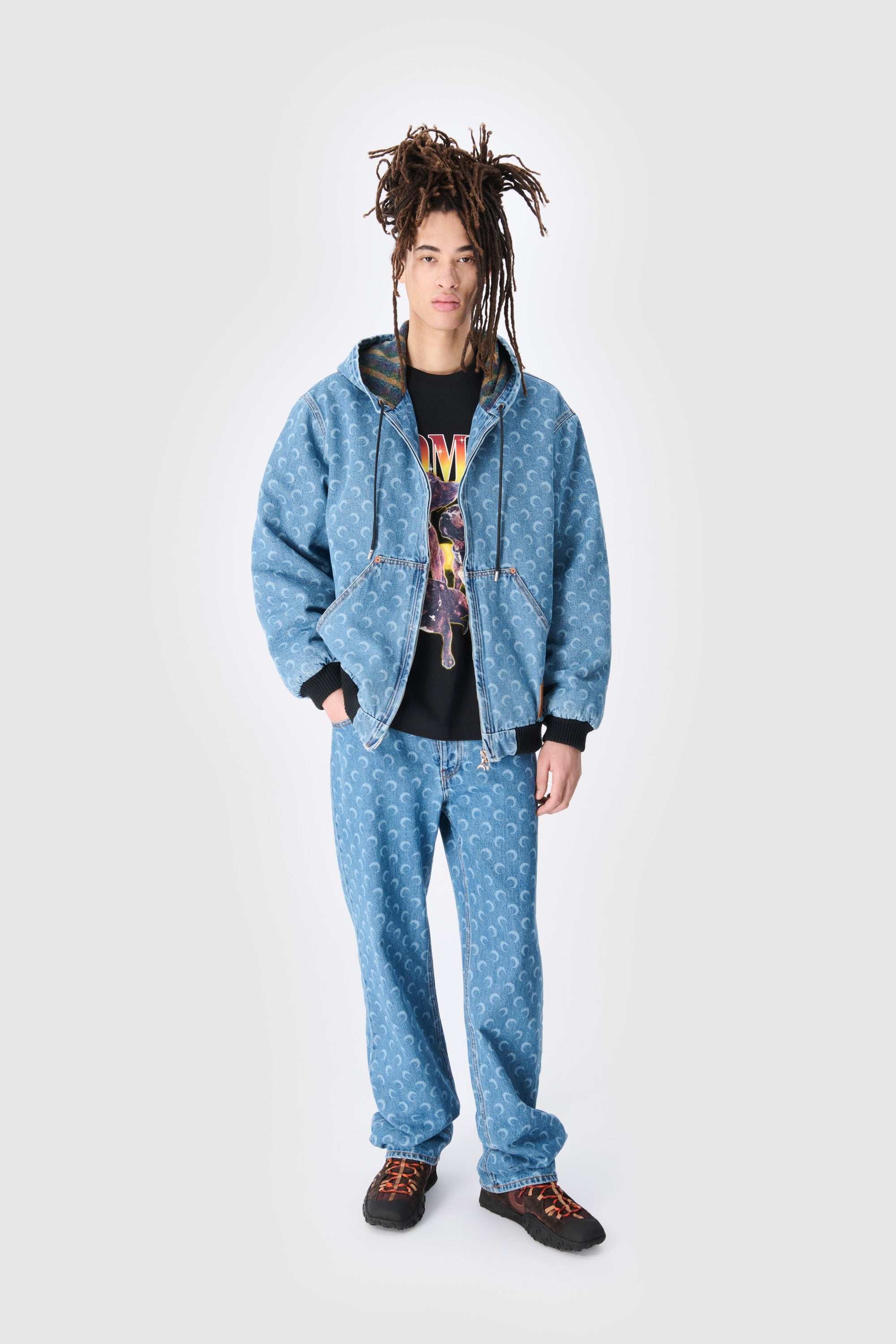 Moon Laser Denim Padded Jacket - 1