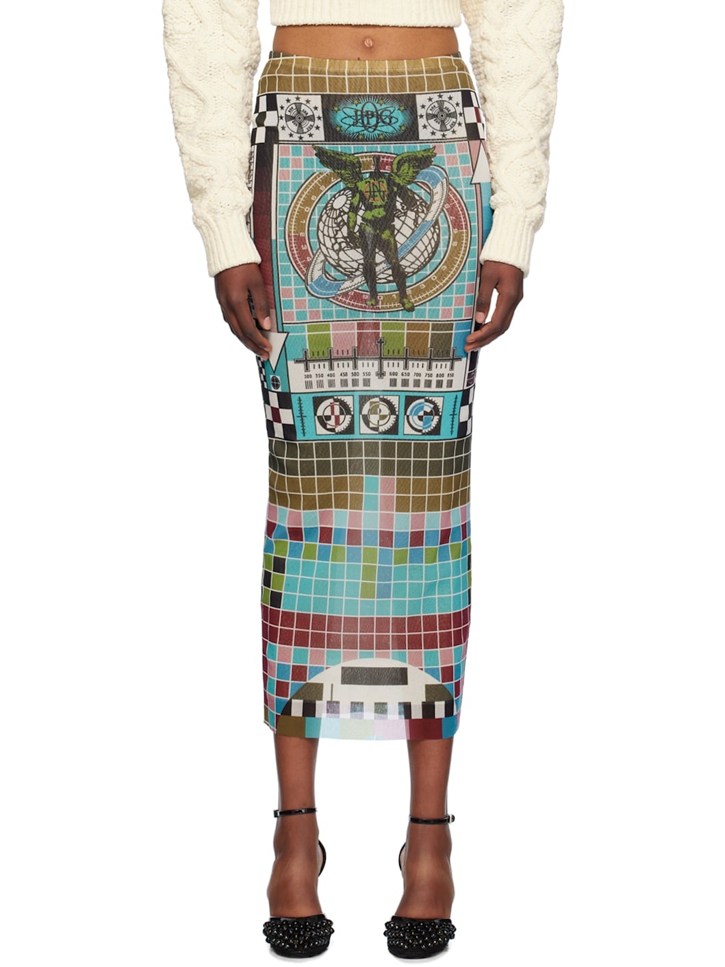 Multicolor Printed Mire Maxi Skirt - 1