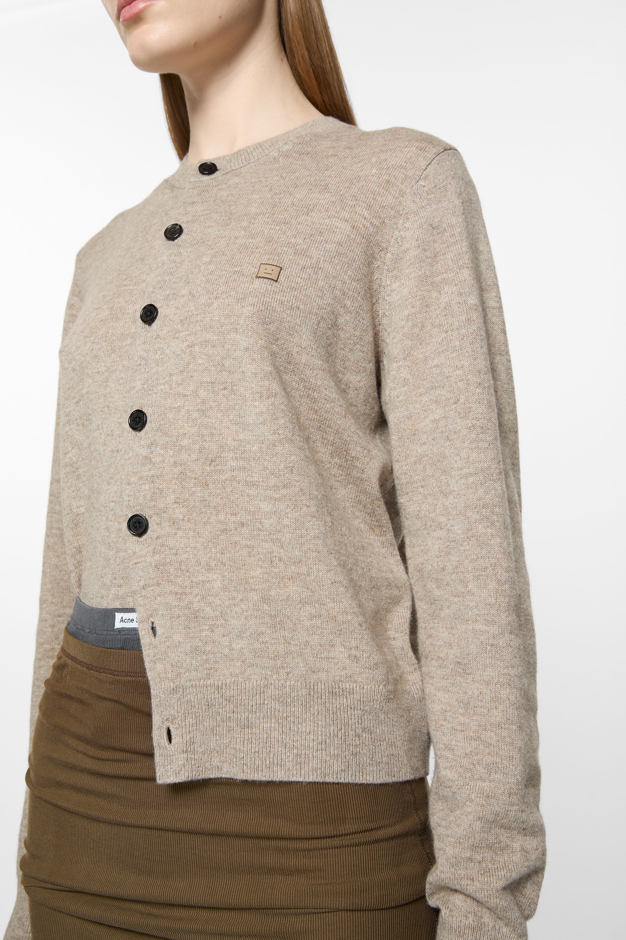 Cadigan yak wool - fitted fit - Greige melange - 4