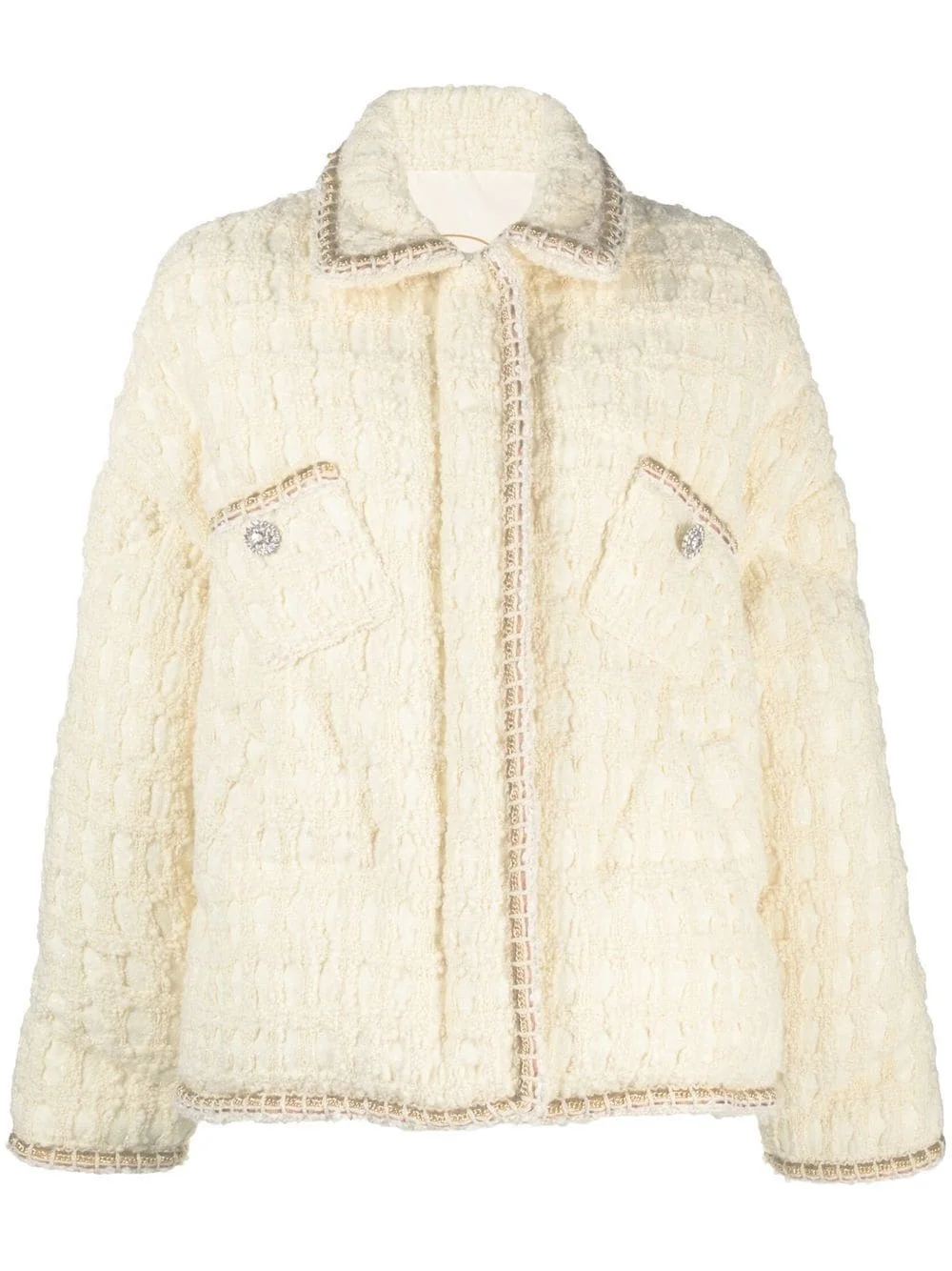 tweed puffer jacket - 1
