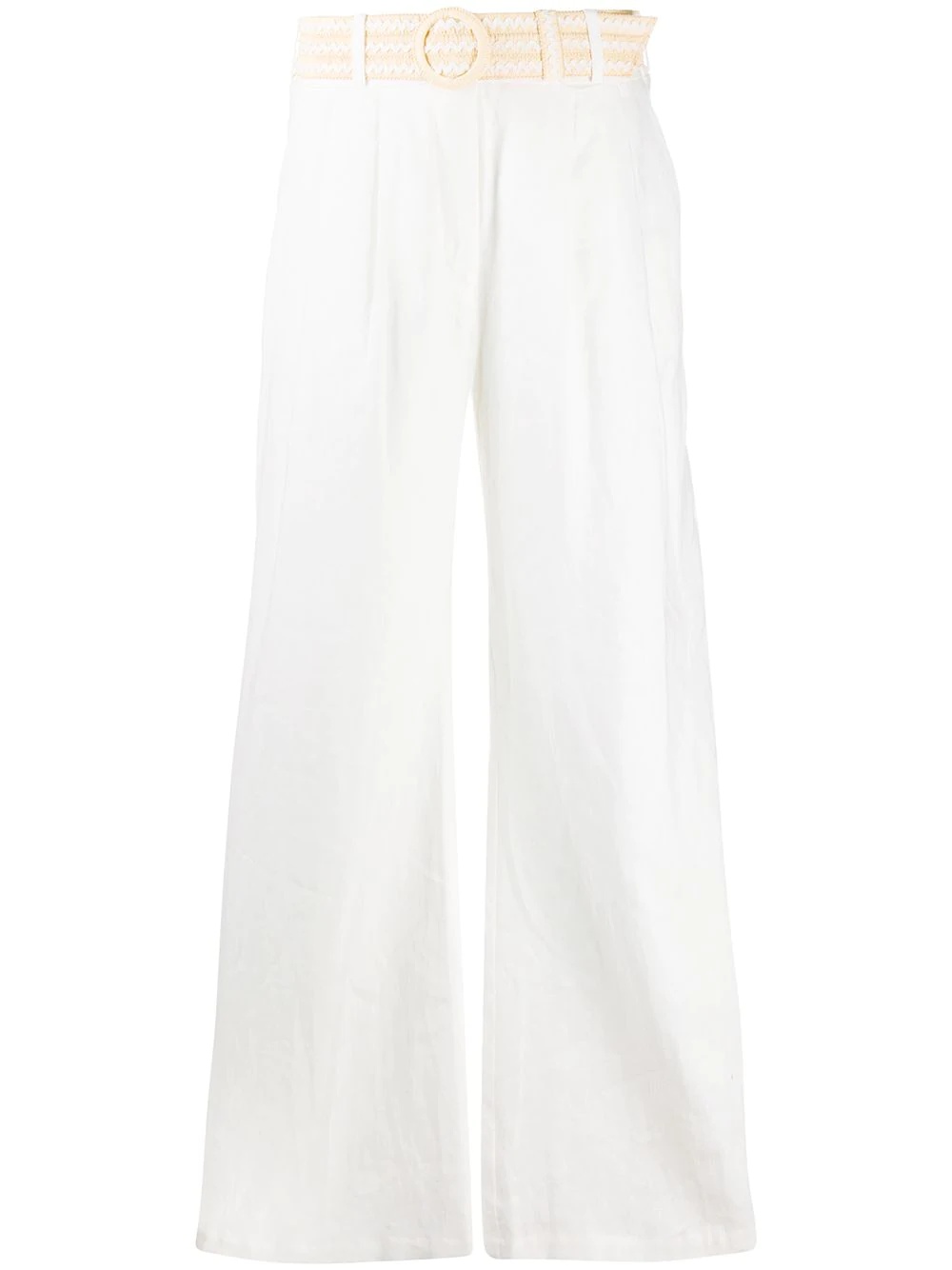 belted waist trousers - 1