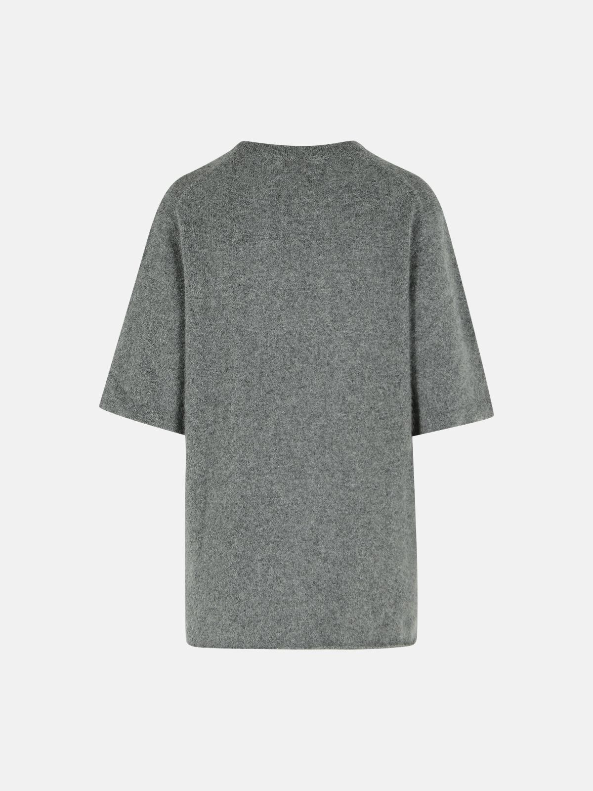 BLACK WOOL BLEND T-SHIRT - 3