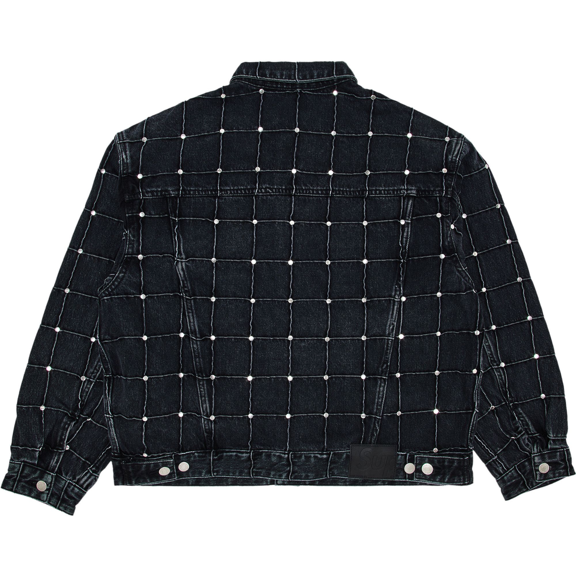 Supreme Studded Seam Denim Trucker Jacket 'Black' - 2
