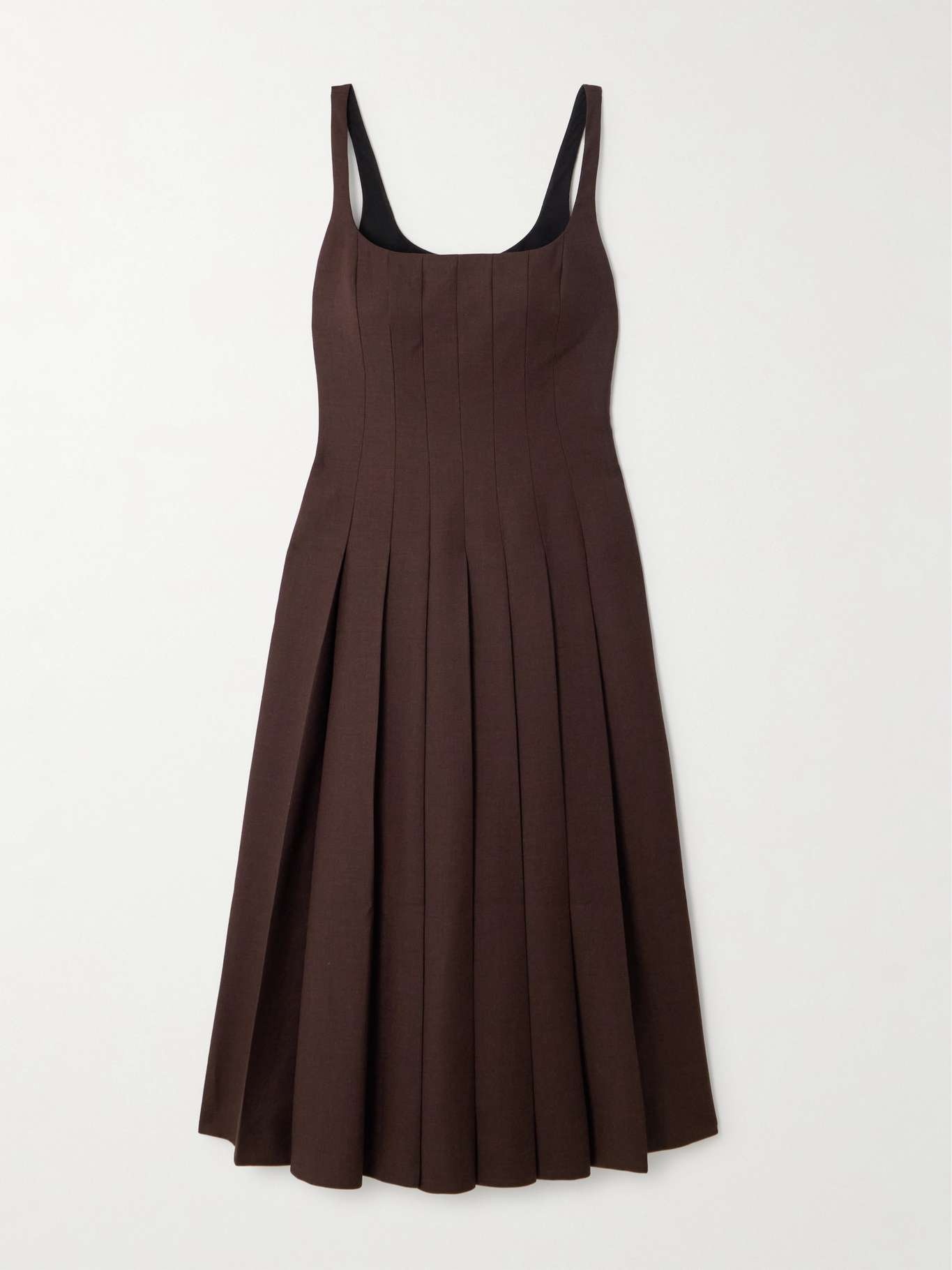 Adele pleated wool-twill midi dress - 1