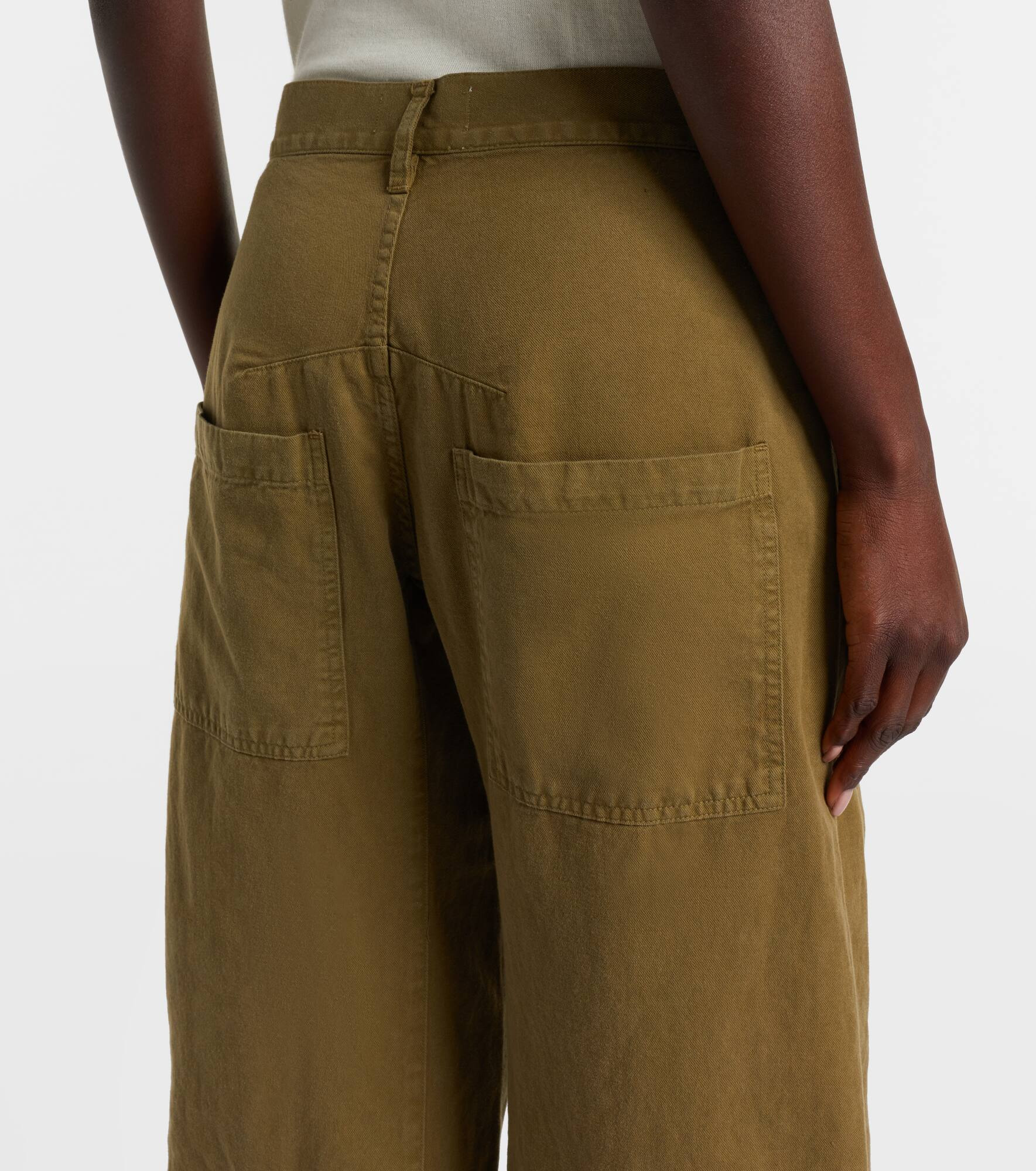 Shon cotton and linen barrel-leg pants - 6