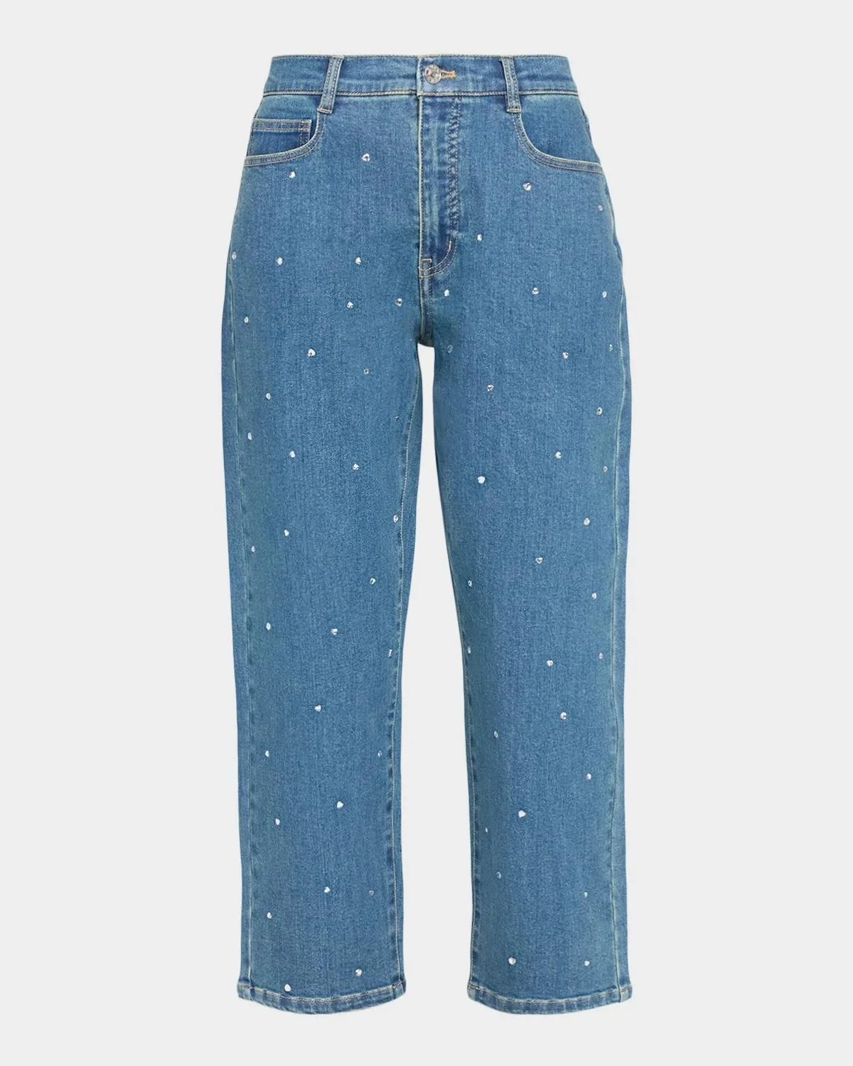 Cobel Heart Crystal Straight-Leg Jeans - 1