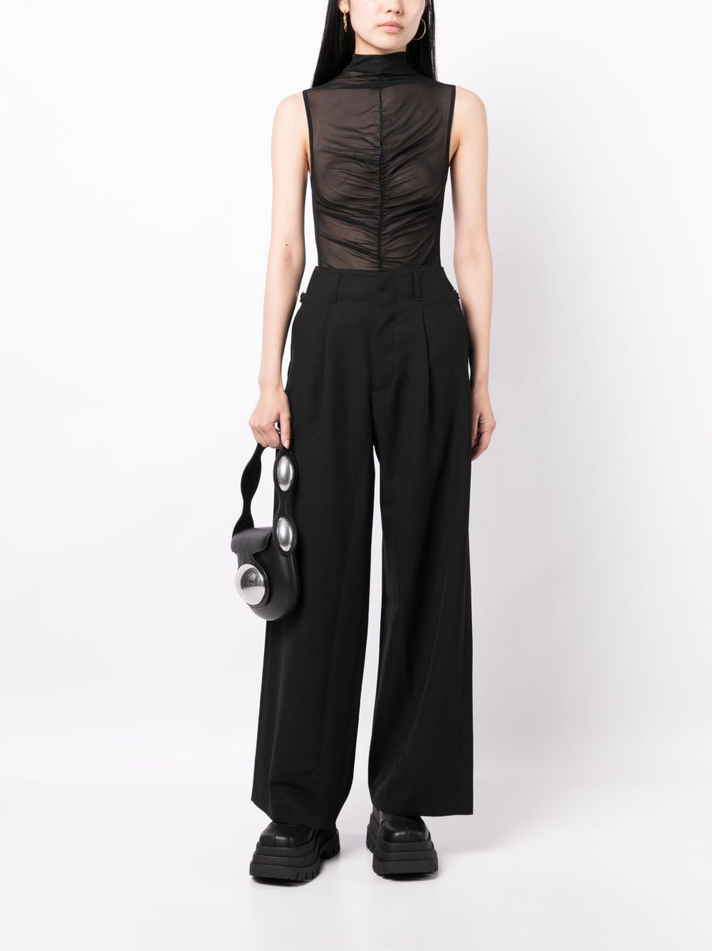 wide-leg wool trousers - 2