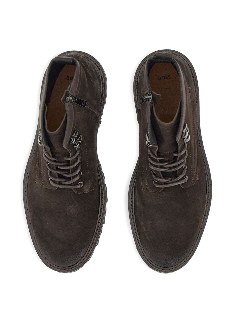 lace-up leather boots - 3