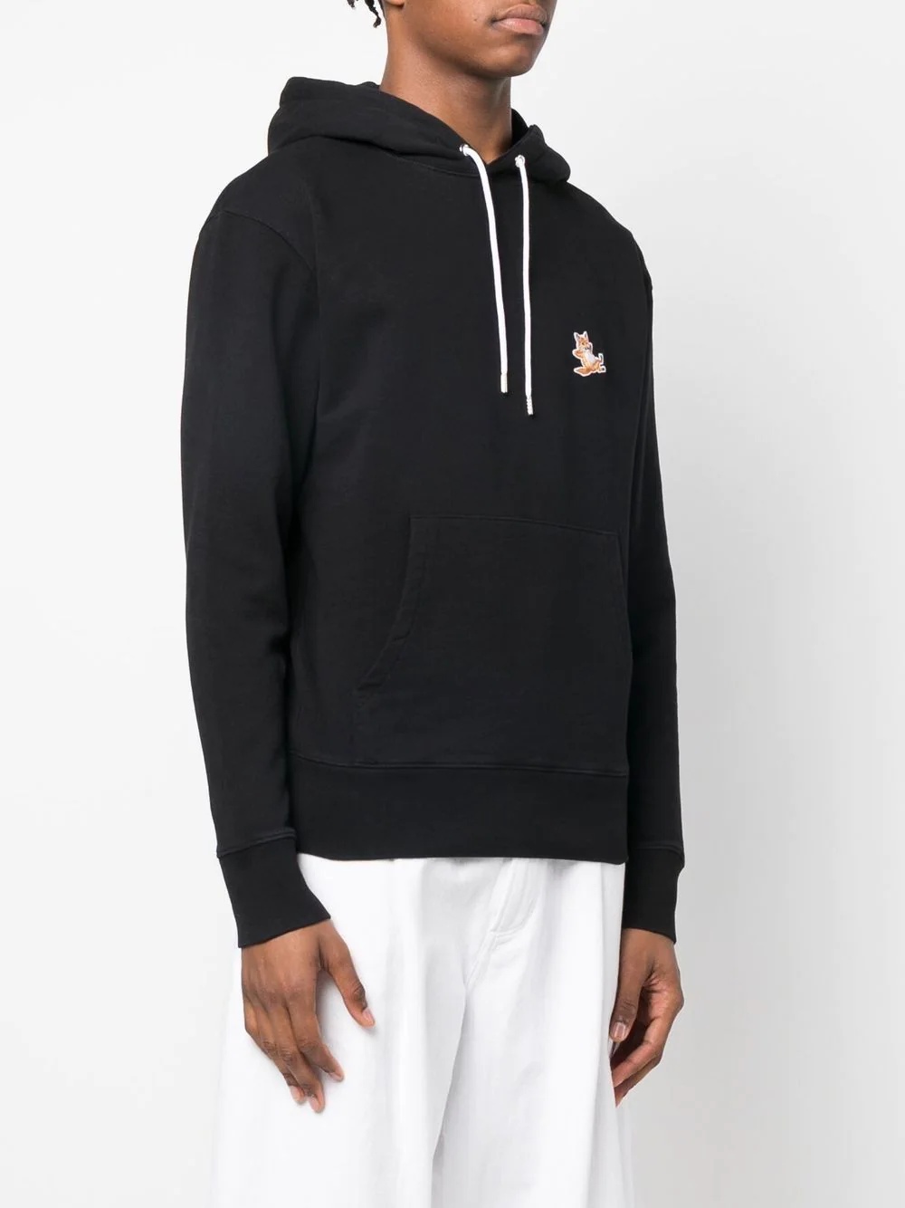 fox-embroidered cotton hoodie - 4