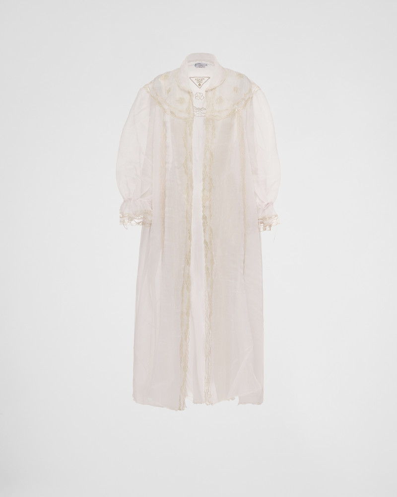 Nylonette coat with intarsia lace 1