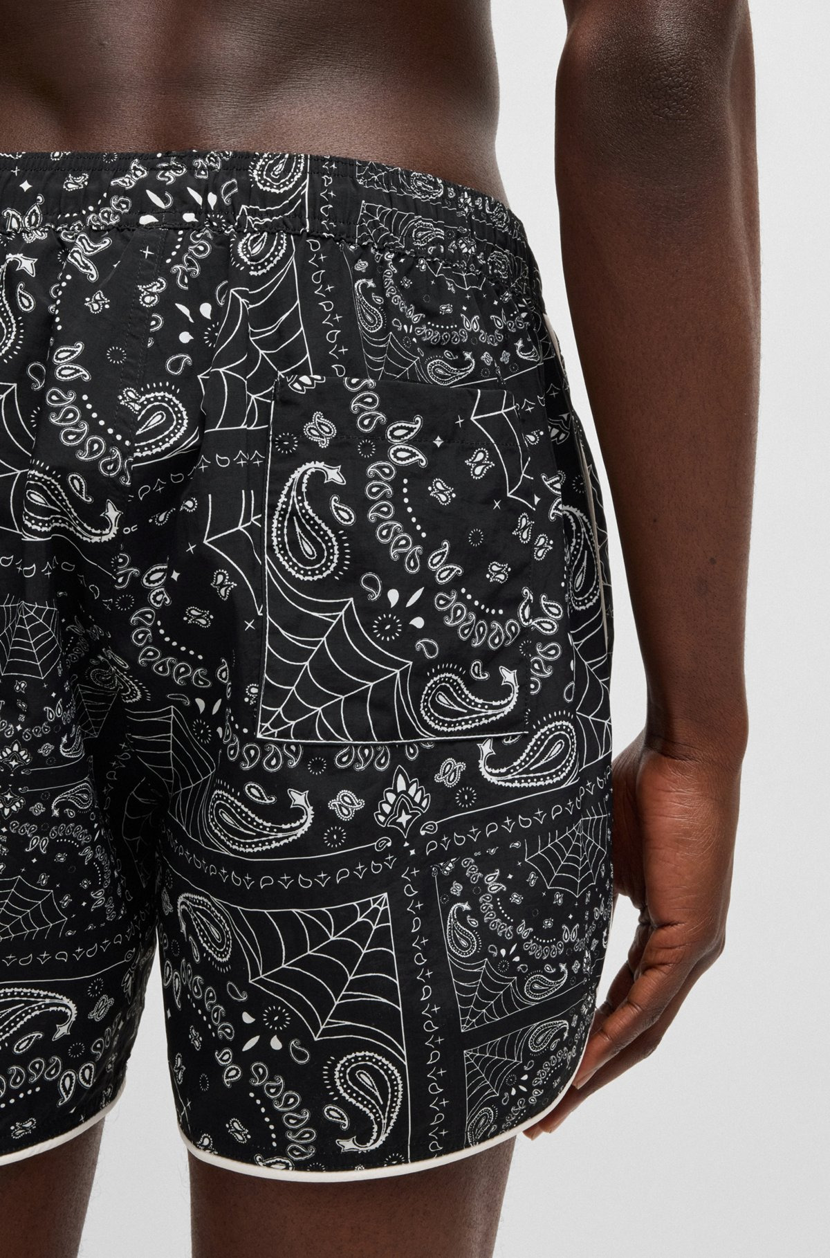 SEASONAL-PRINT SWIM SHORTS WITH ROUND HEM - 3