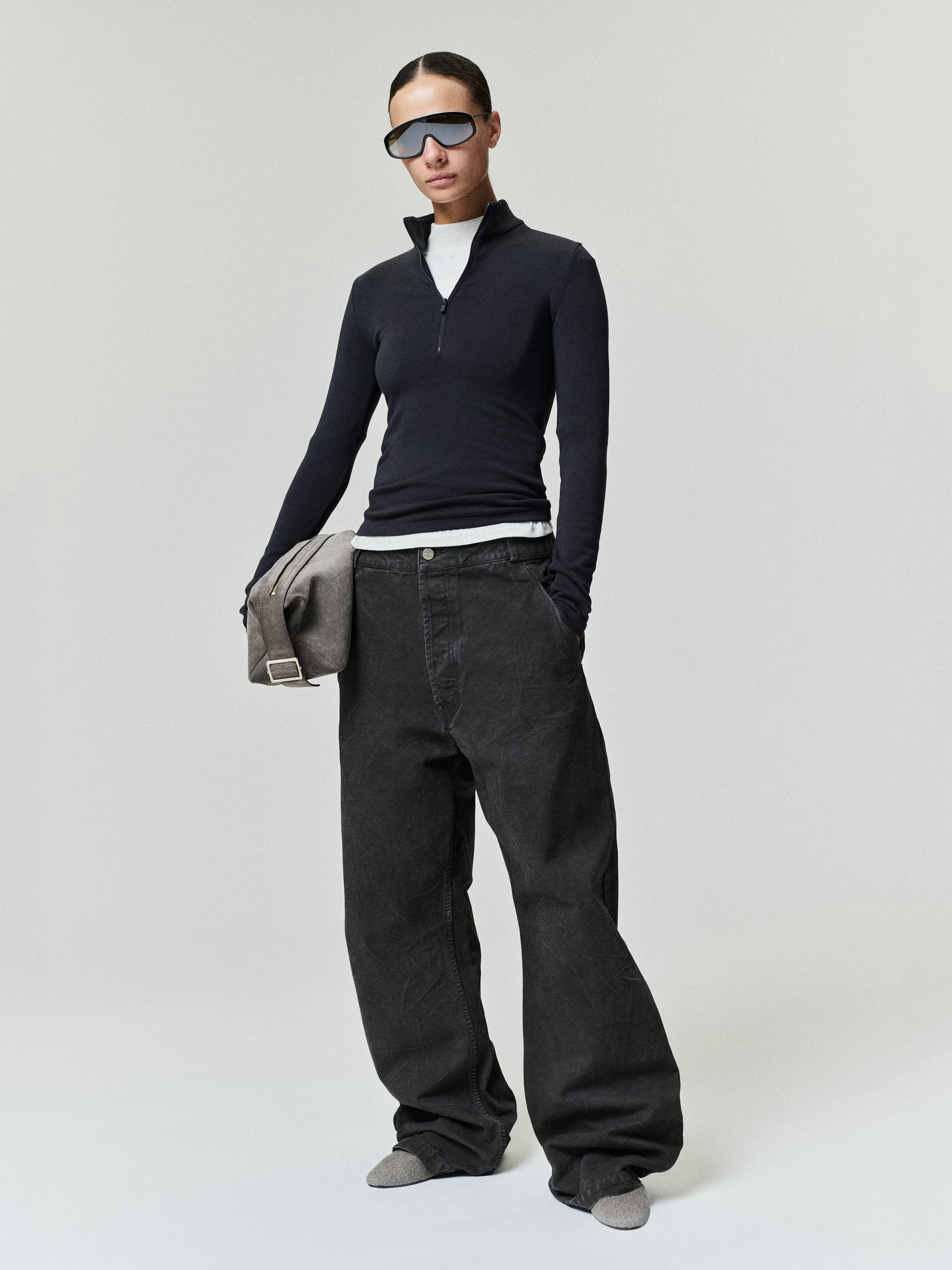 Womens Half Zip Mockneck - 1