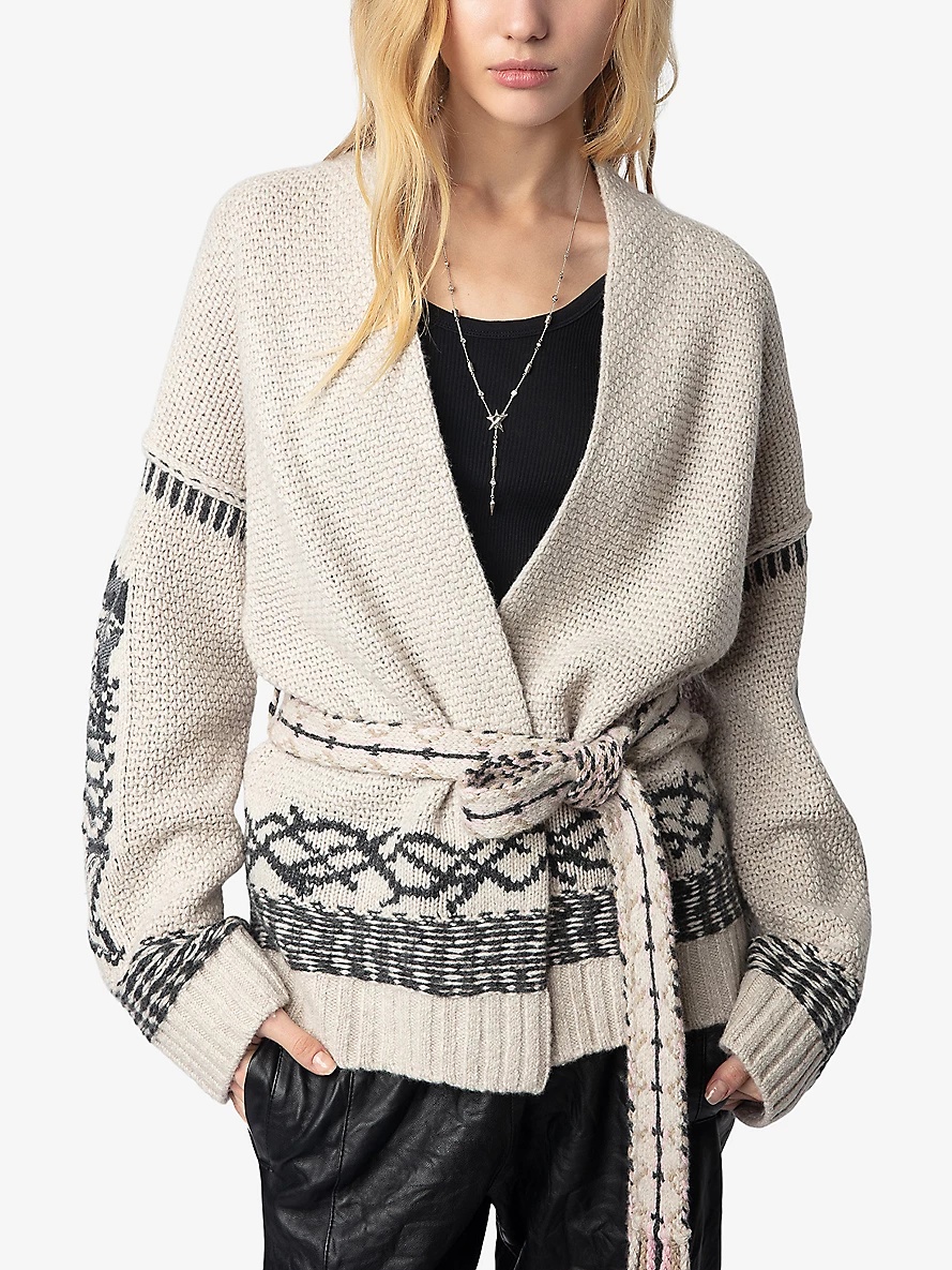 Aspen tie-waist wool and cashmere cardigan - 5