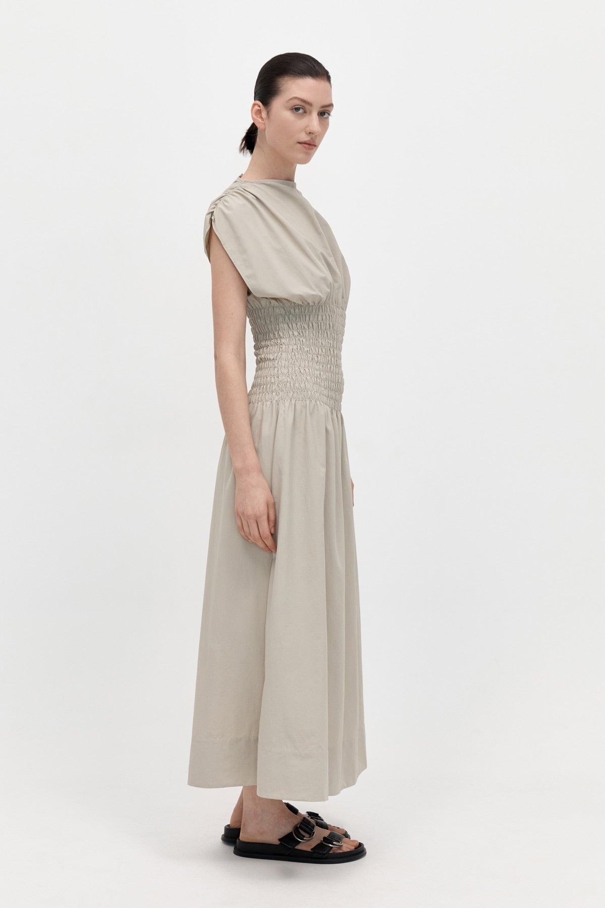 Shirred Maxi Dress - Birch - 1