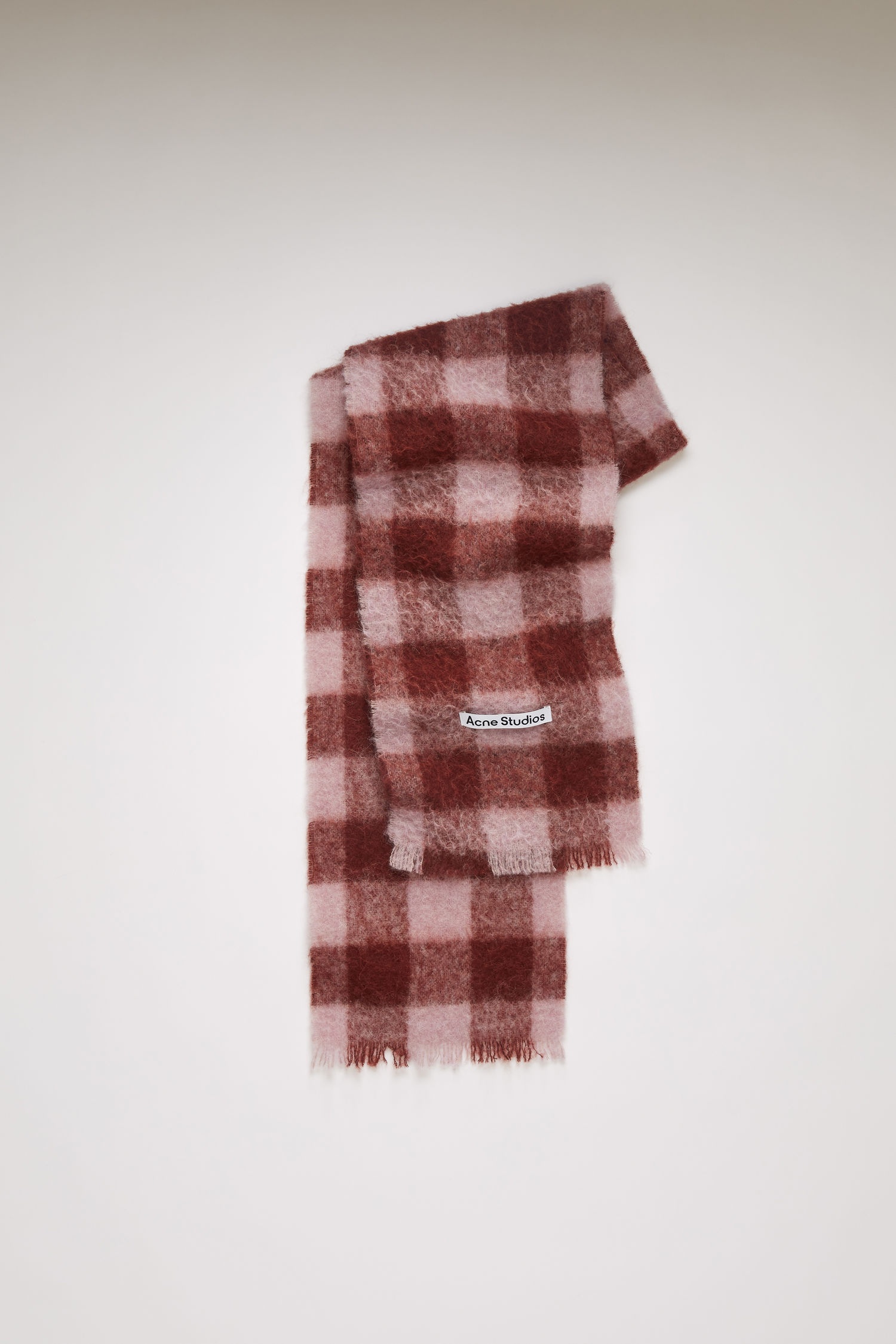 Checked scarf pink/brick red - 1