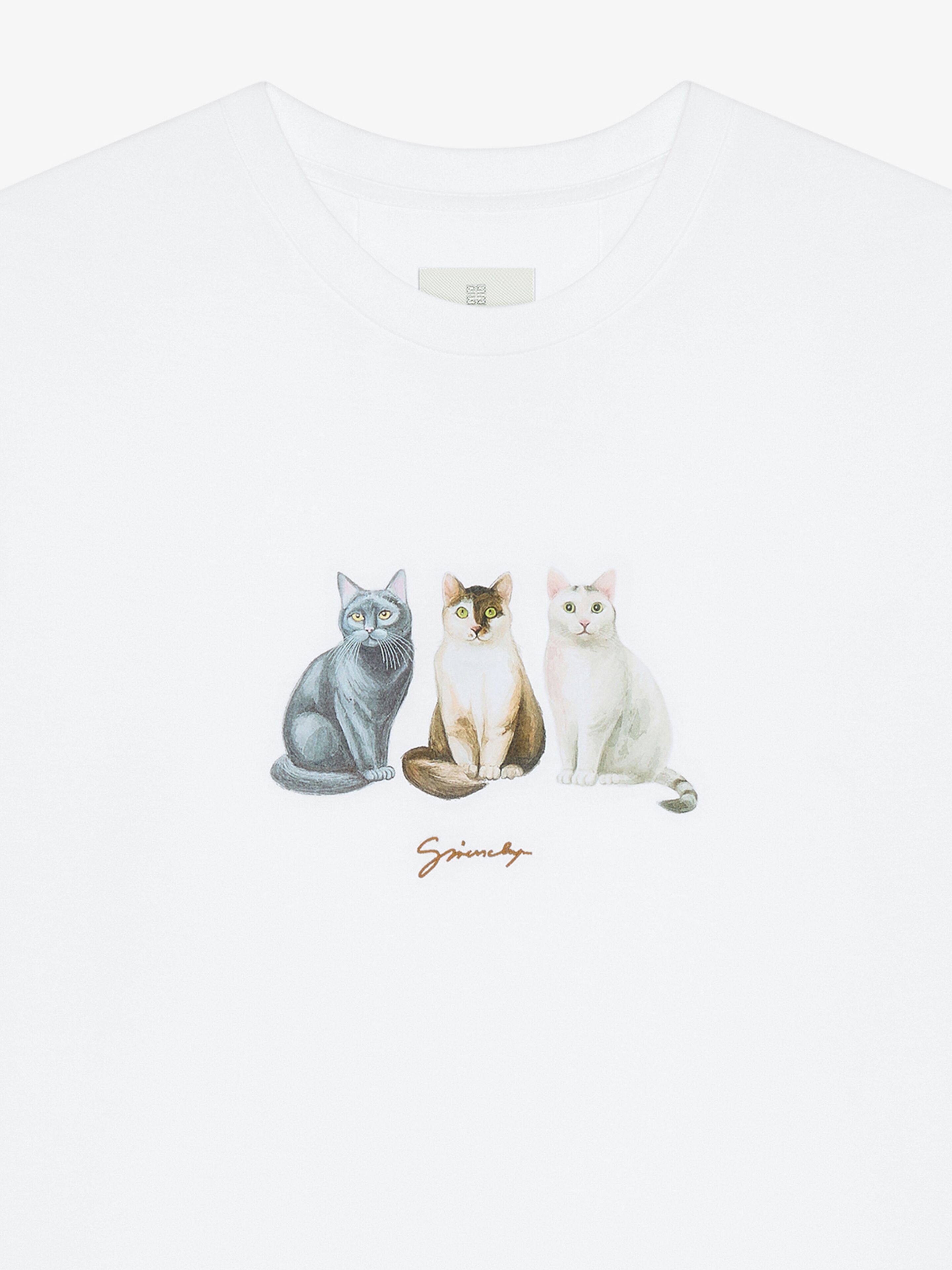 T-SHIRT IN COTTON WITH CATS PRINT - 3