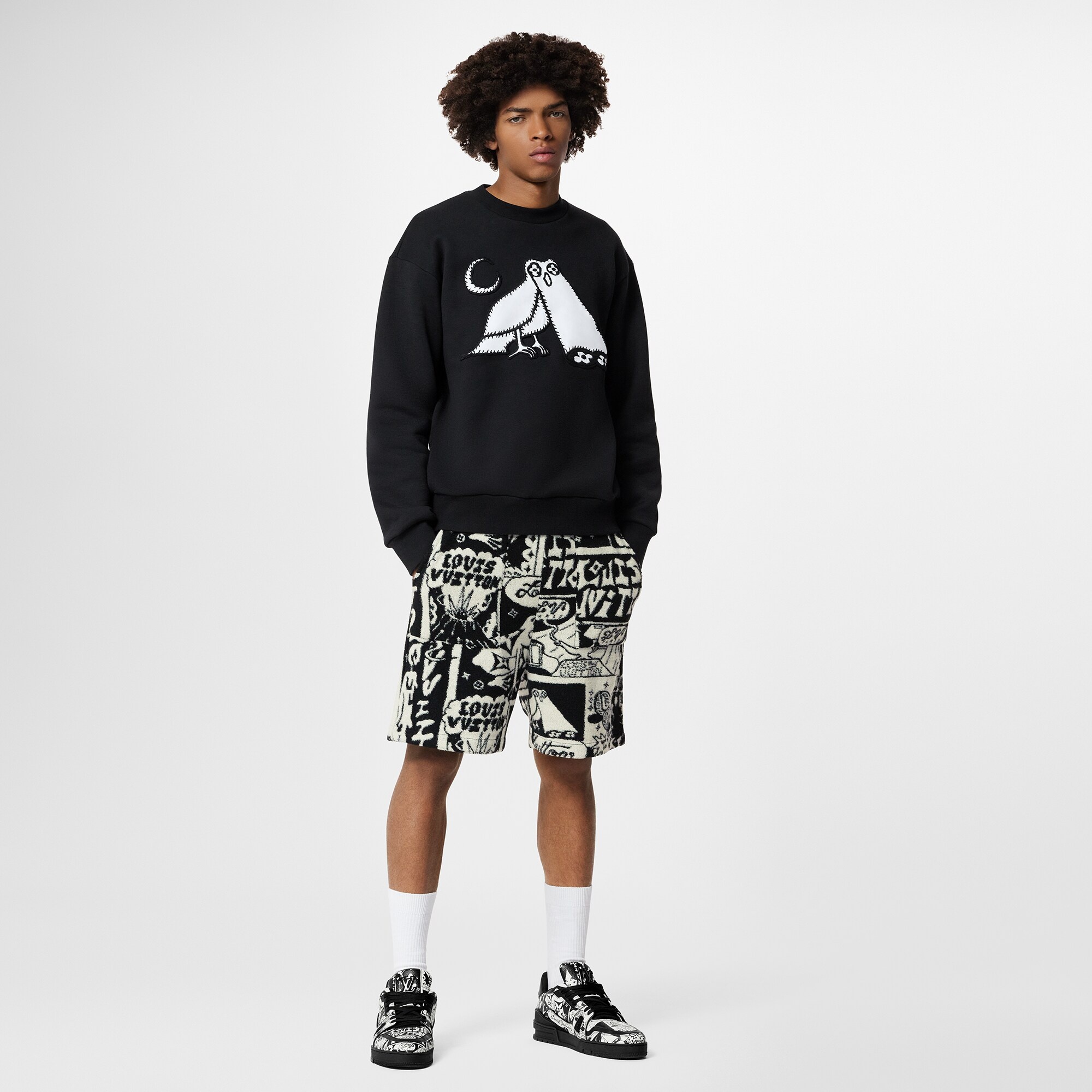 LV Comics Owl Patch Crewneck - 2