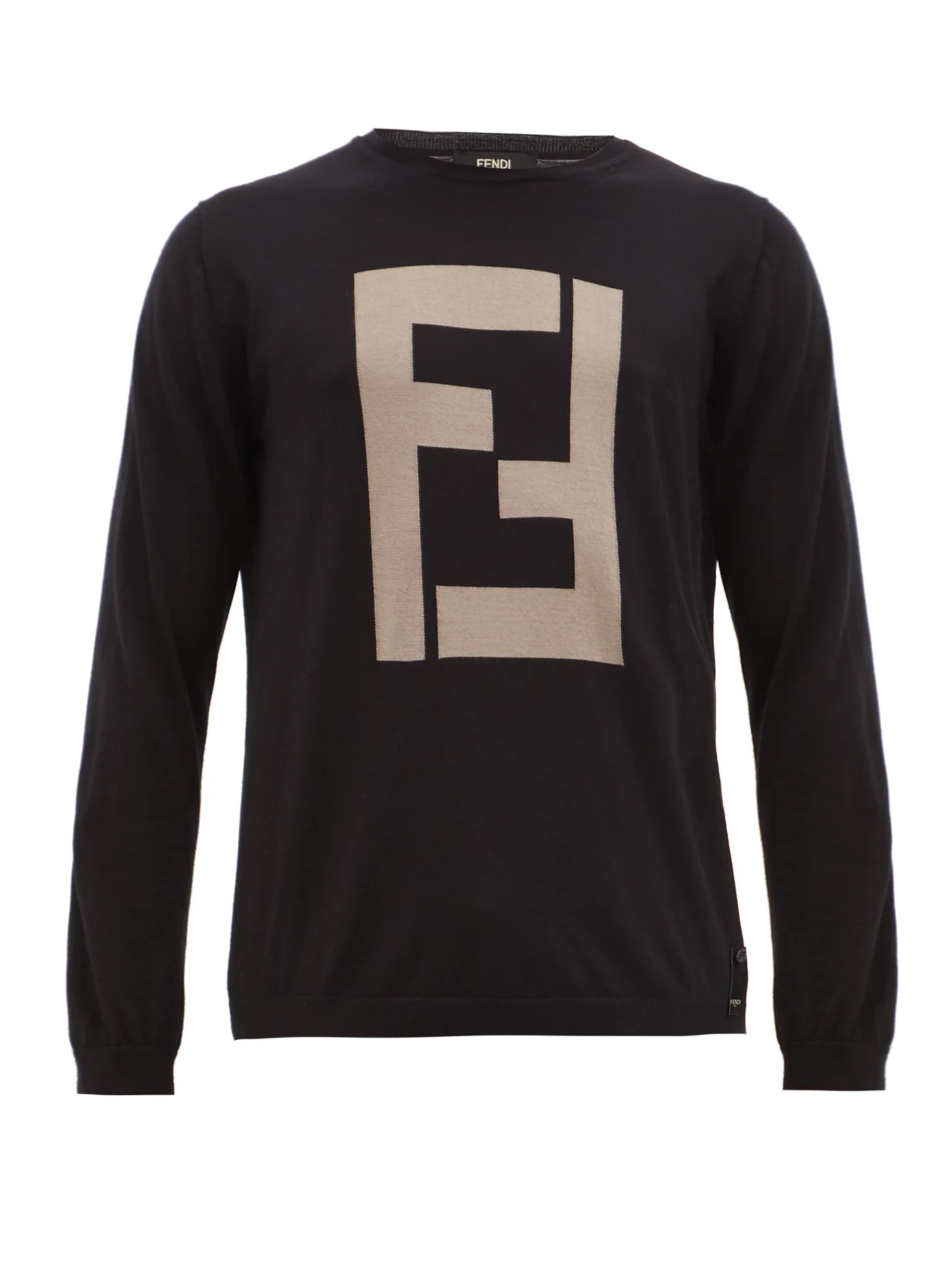 FF logo-intarsia cashmere-blend sweater - 1