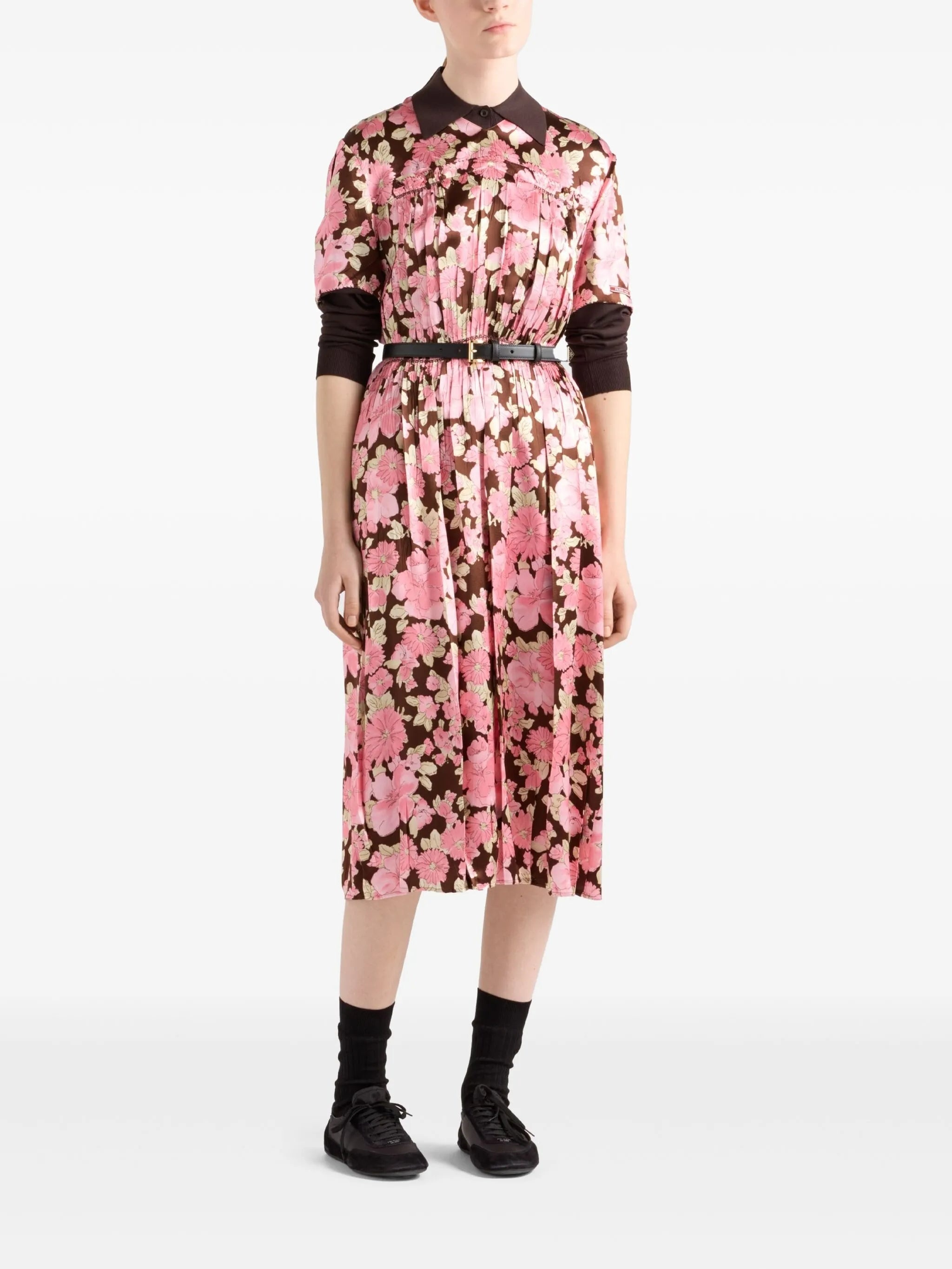 Embroidered Satin Dress - 3
