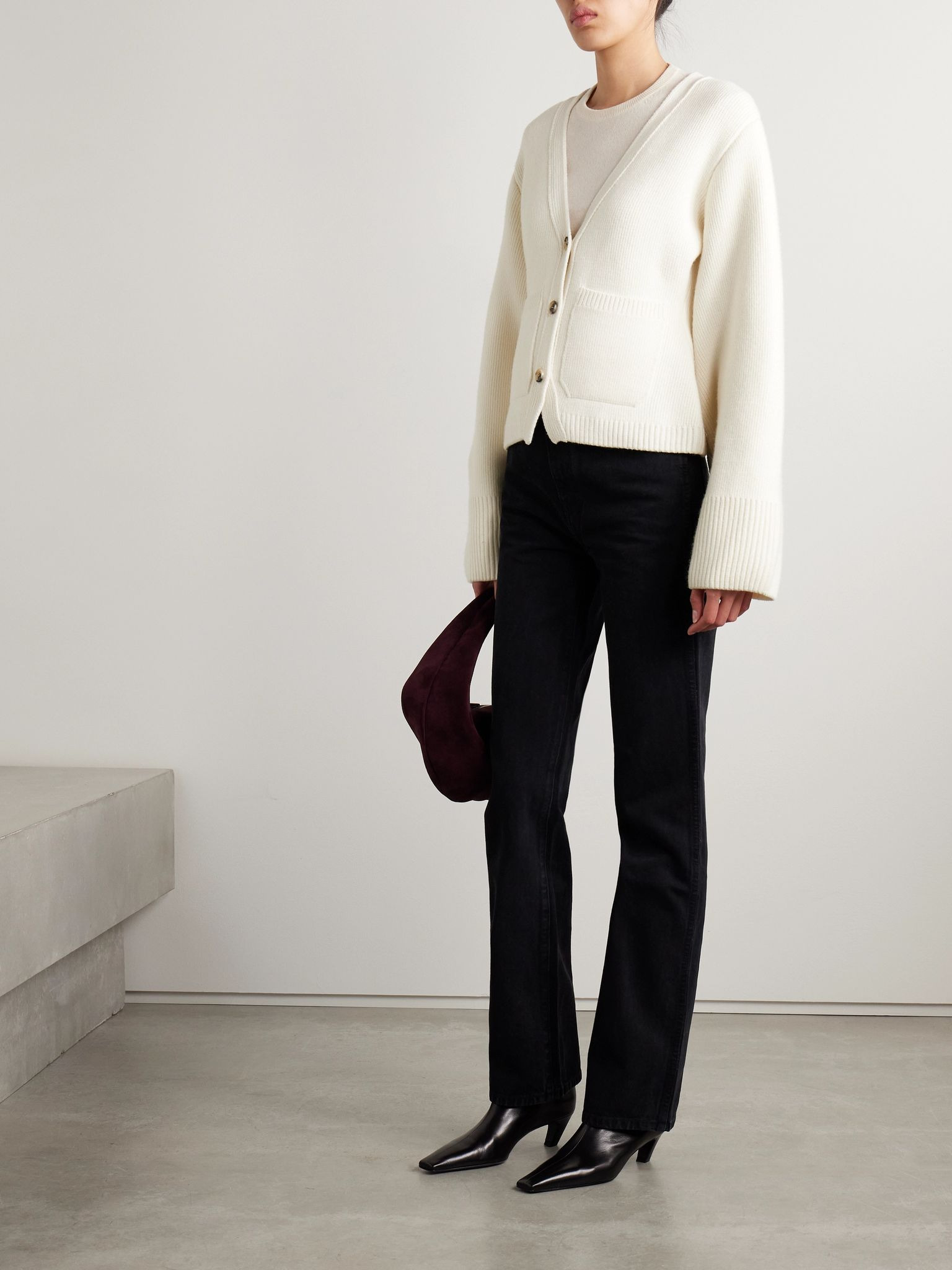 Scarlet cashmere cardigan Off-white - 2