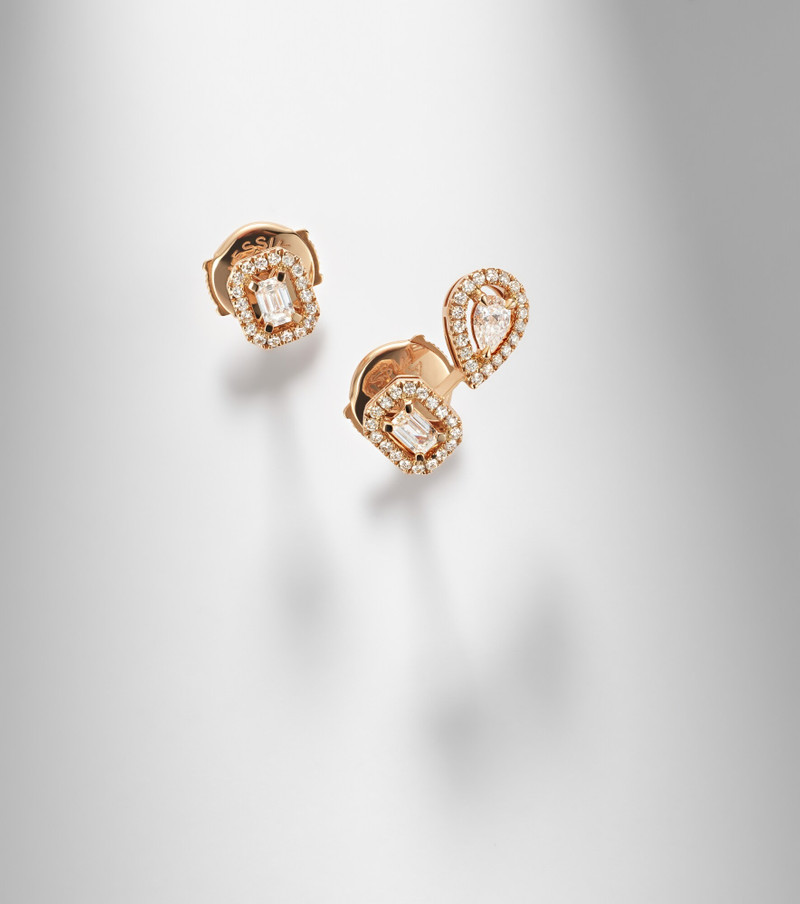 My Twin 1+2 18kt rose gold earrings with diamonds 5